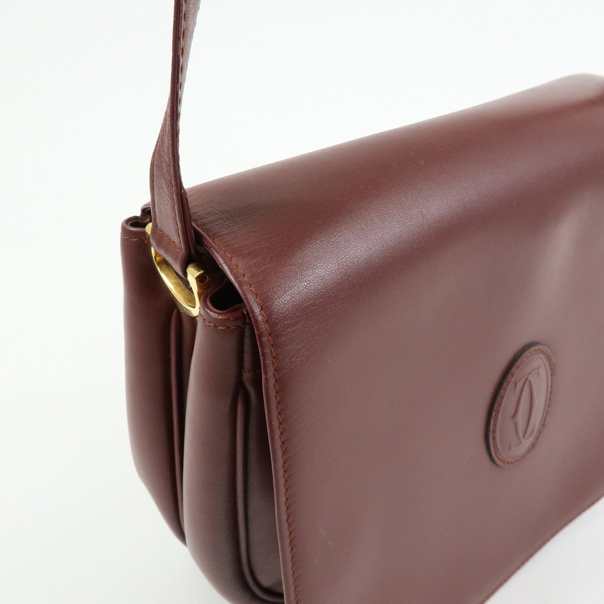 Cartier Must de Cartier Leather Shoulder Bag Crossbody Bag Bordeaux