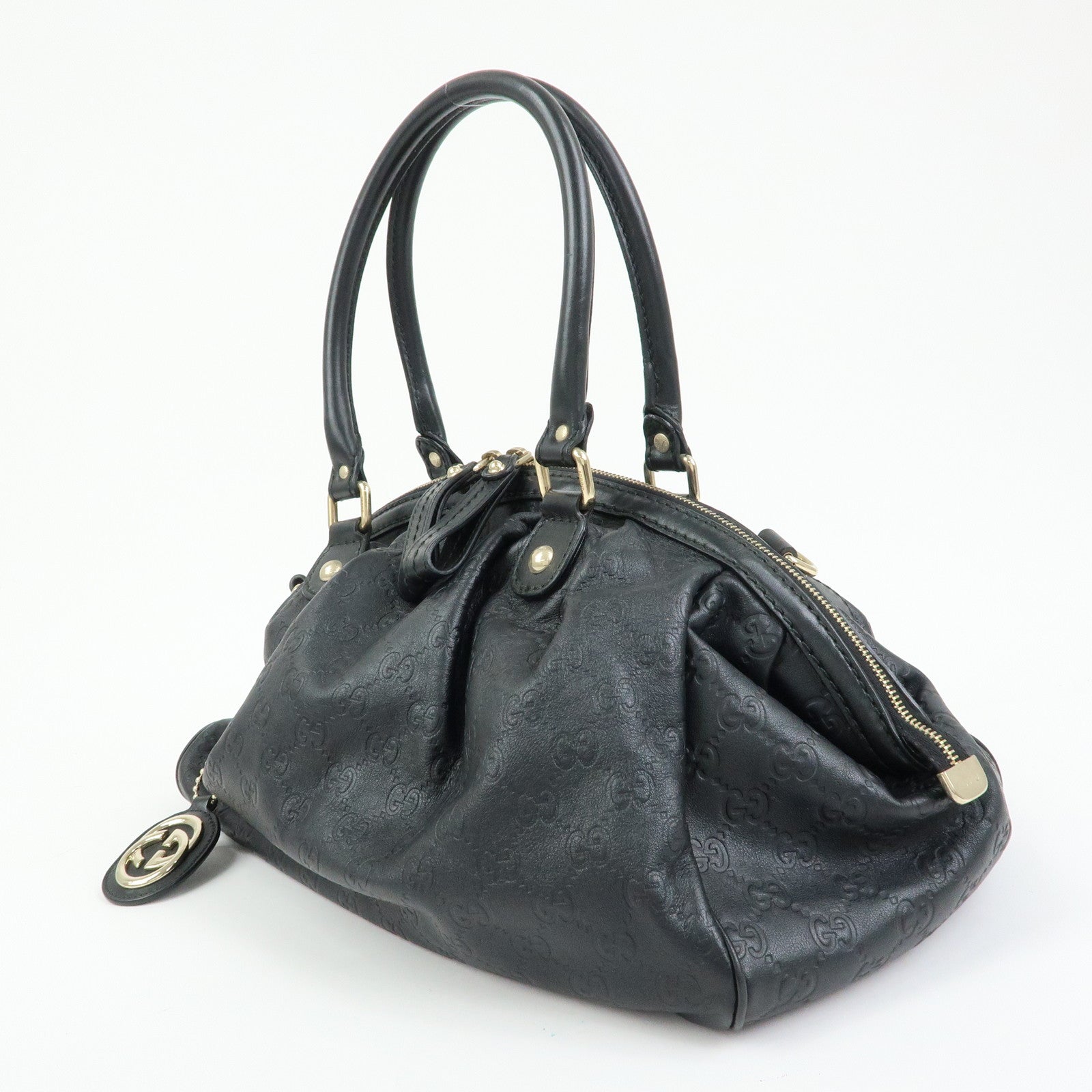 GUCCI Sukey Guccissima Leather 2Way Shoulder Bag Black 223974