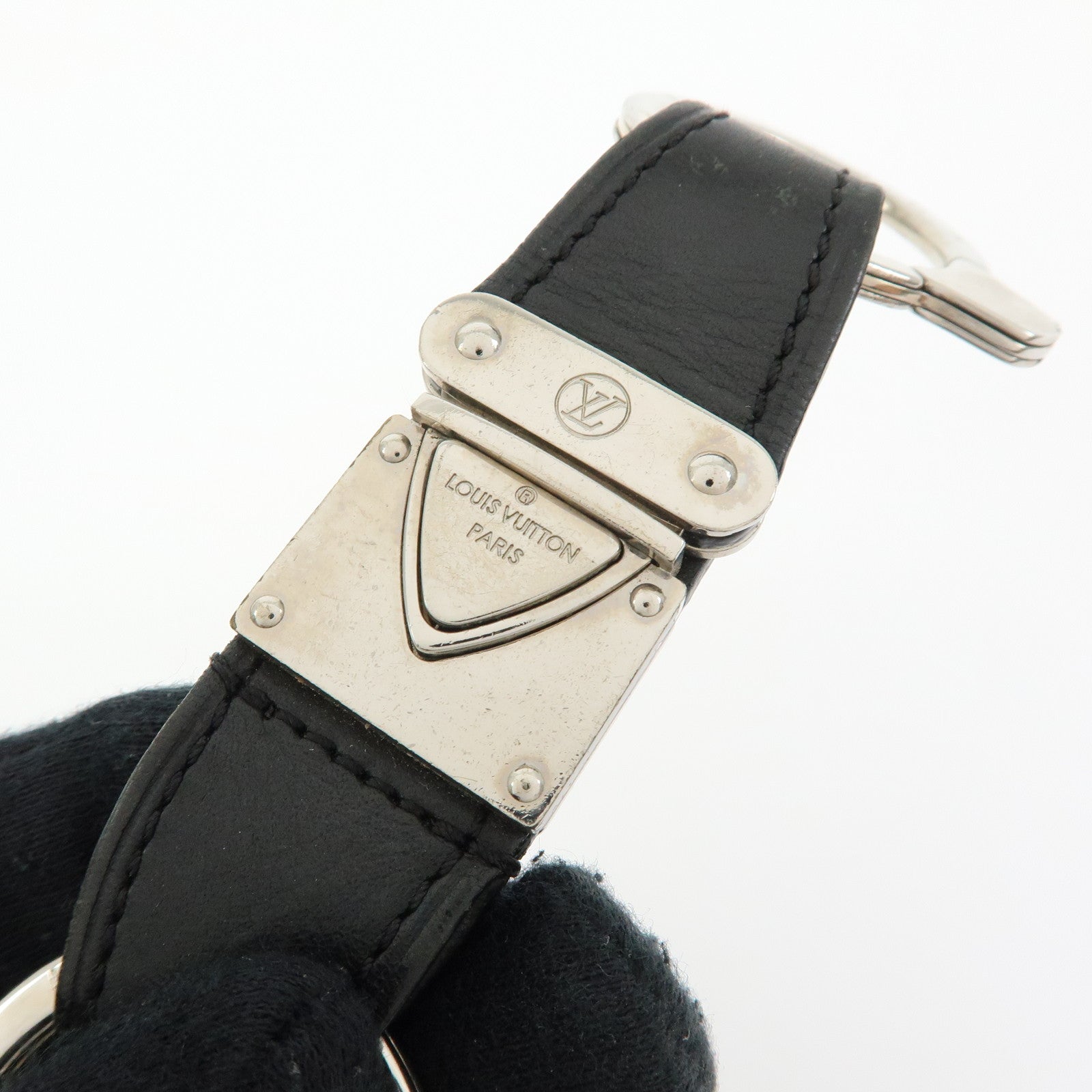 Louis Vuitton Porte Cles Valle Key Ring Key Chain Black M85034