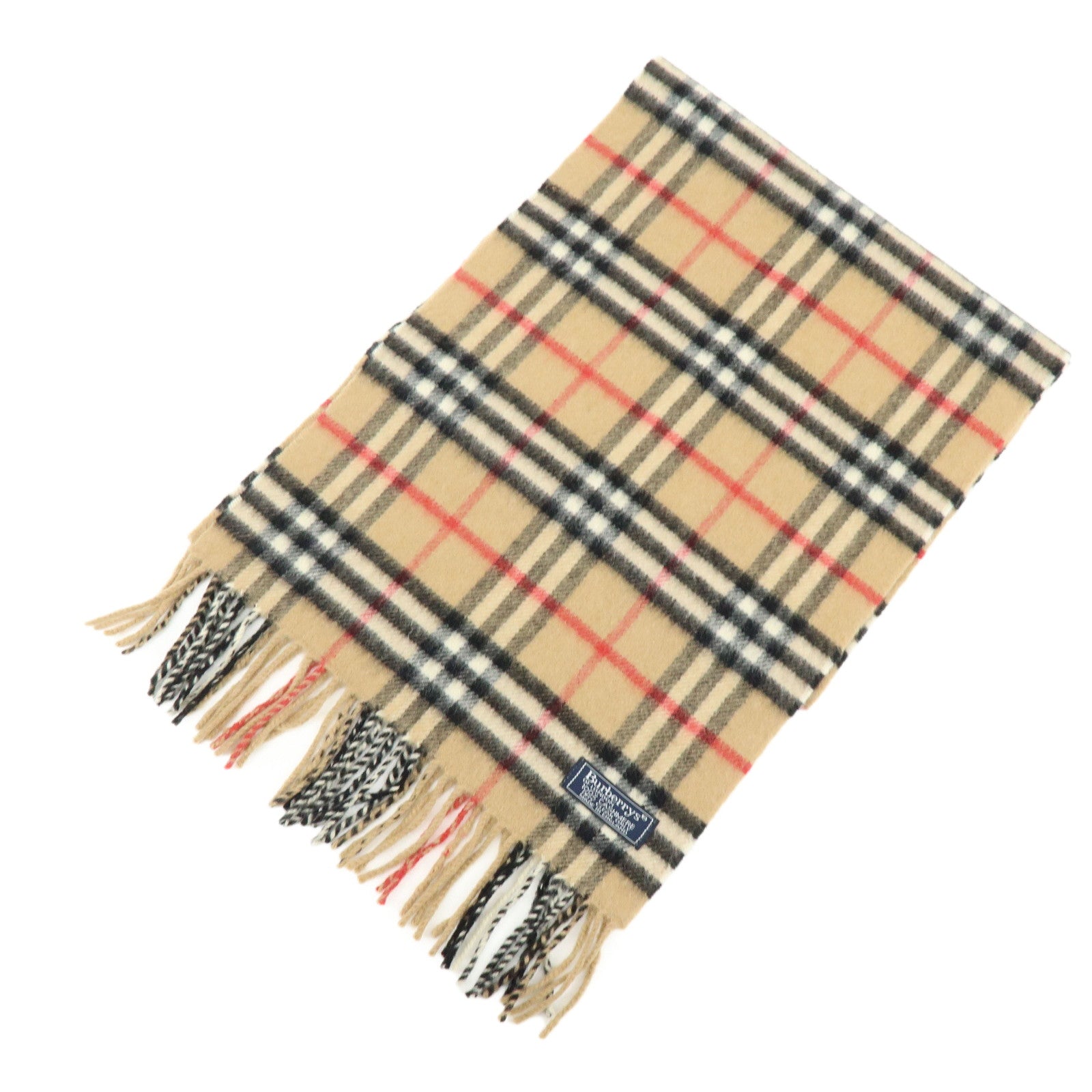 BURBERRY Nova Plaid Cashmere100% Scarf Camel Beige Black Red
