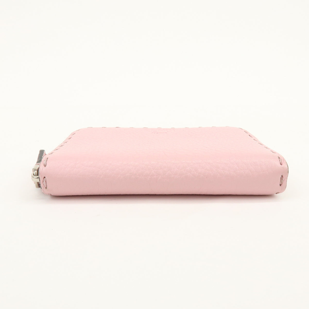 FENDI Selleria Leather Compact Zippy Wallet Pink 8M0313