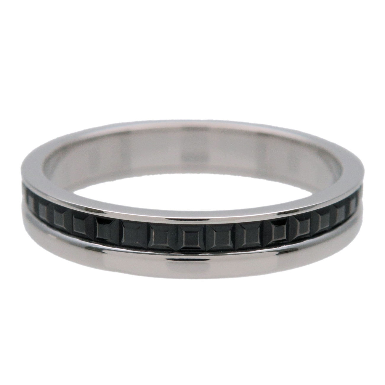 Boucheron Quatre Classic Ring Half K18 750WG Black #57 US8.25 JAL00175