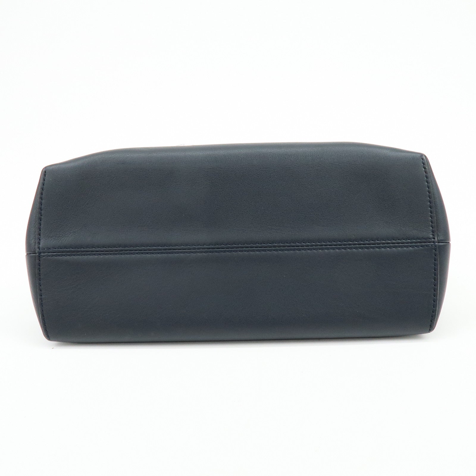 FENDI By The Way Medium Leather 2Way Hand Shoulder Bag Navy 8BL124