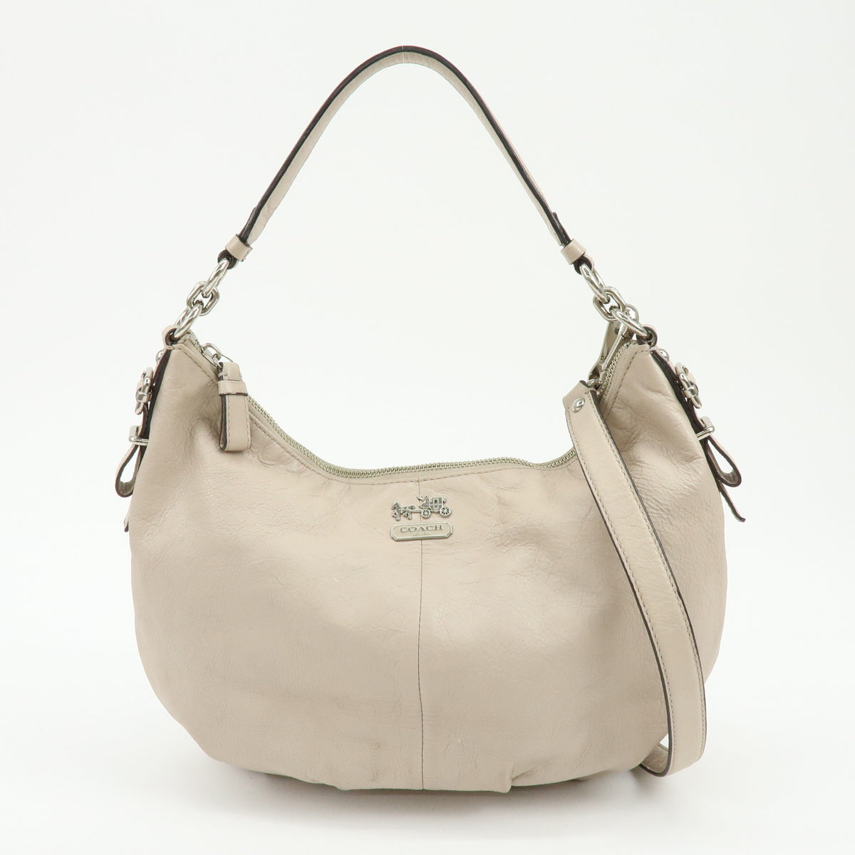 COACH Lot of 2 Signature Canvas Leather Shoulder Bag Beige Ivory