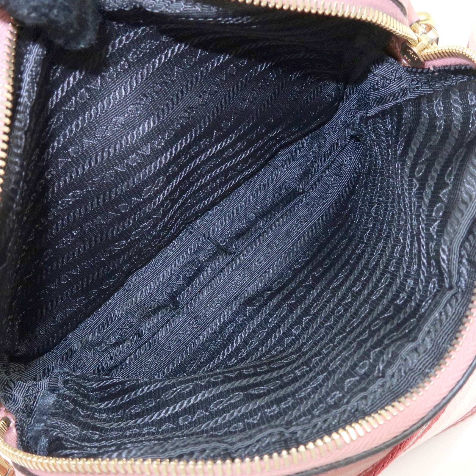 PRADA Logo Leather Shoulder Bag Crossbody Bag Camera Bag Pink