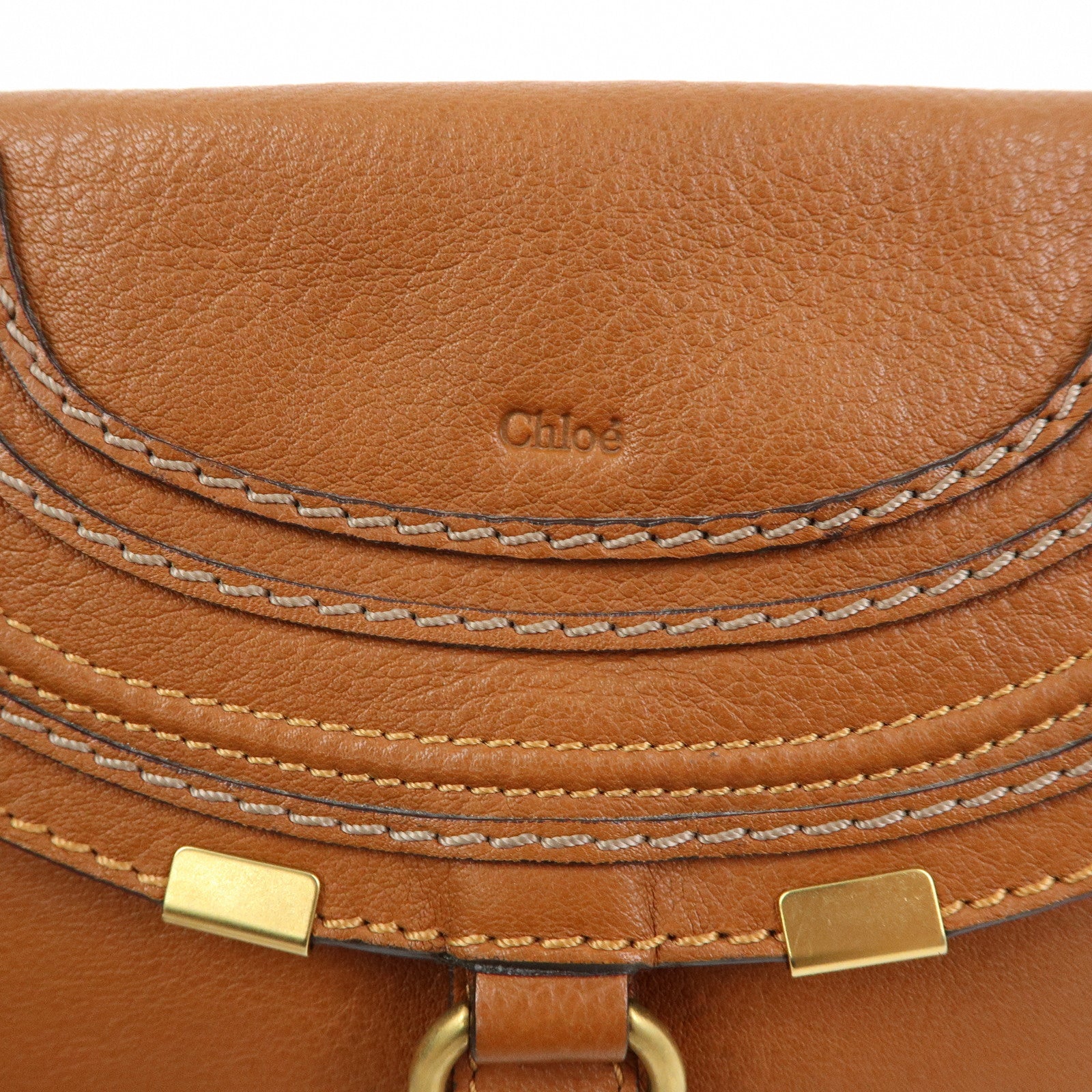 Chloe Marcie Leather Shoulder Bag Crossbody Bag Brown