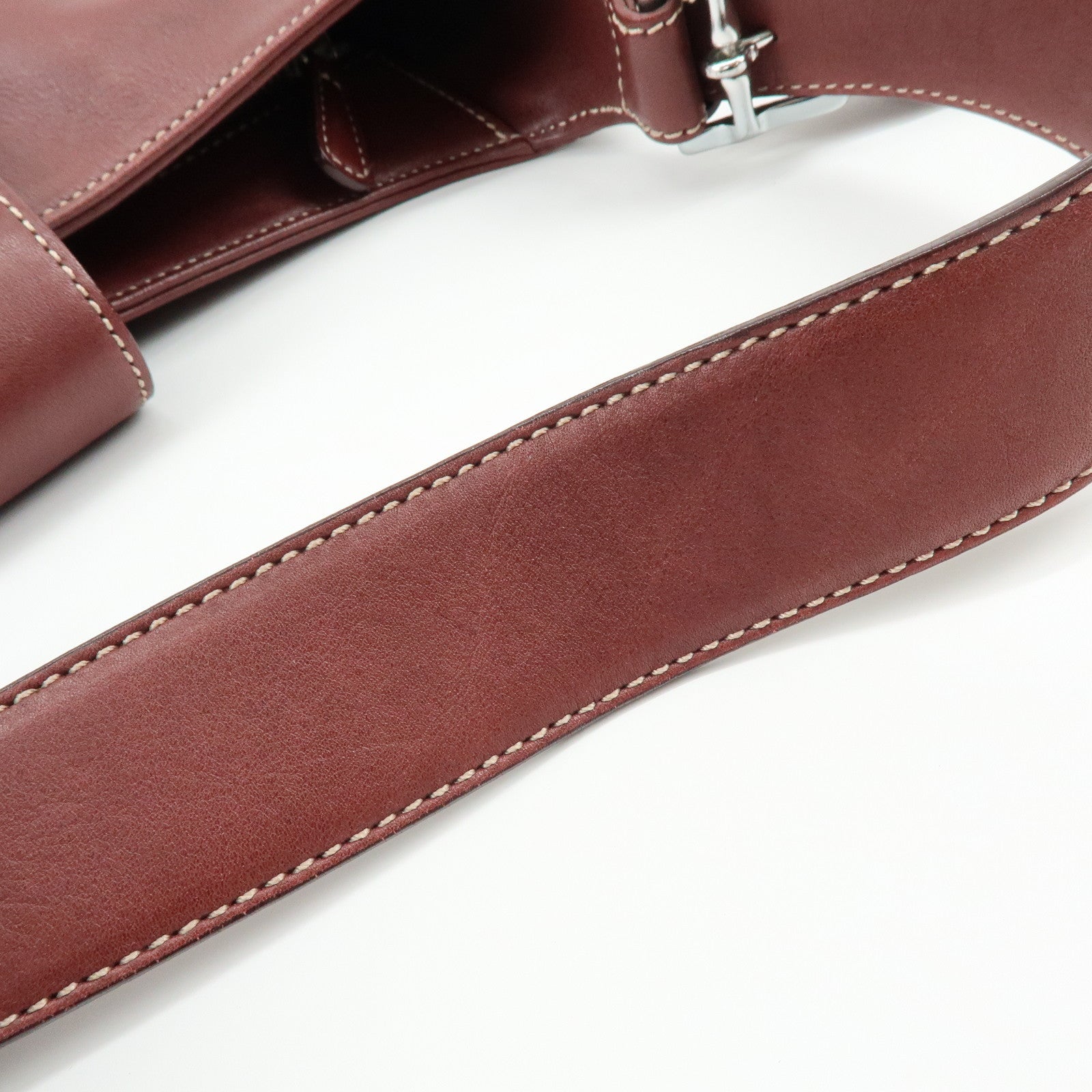 COACH Set of 2 Leather Shoulder Bag 2Way Tote Bag Bordeaux Black White