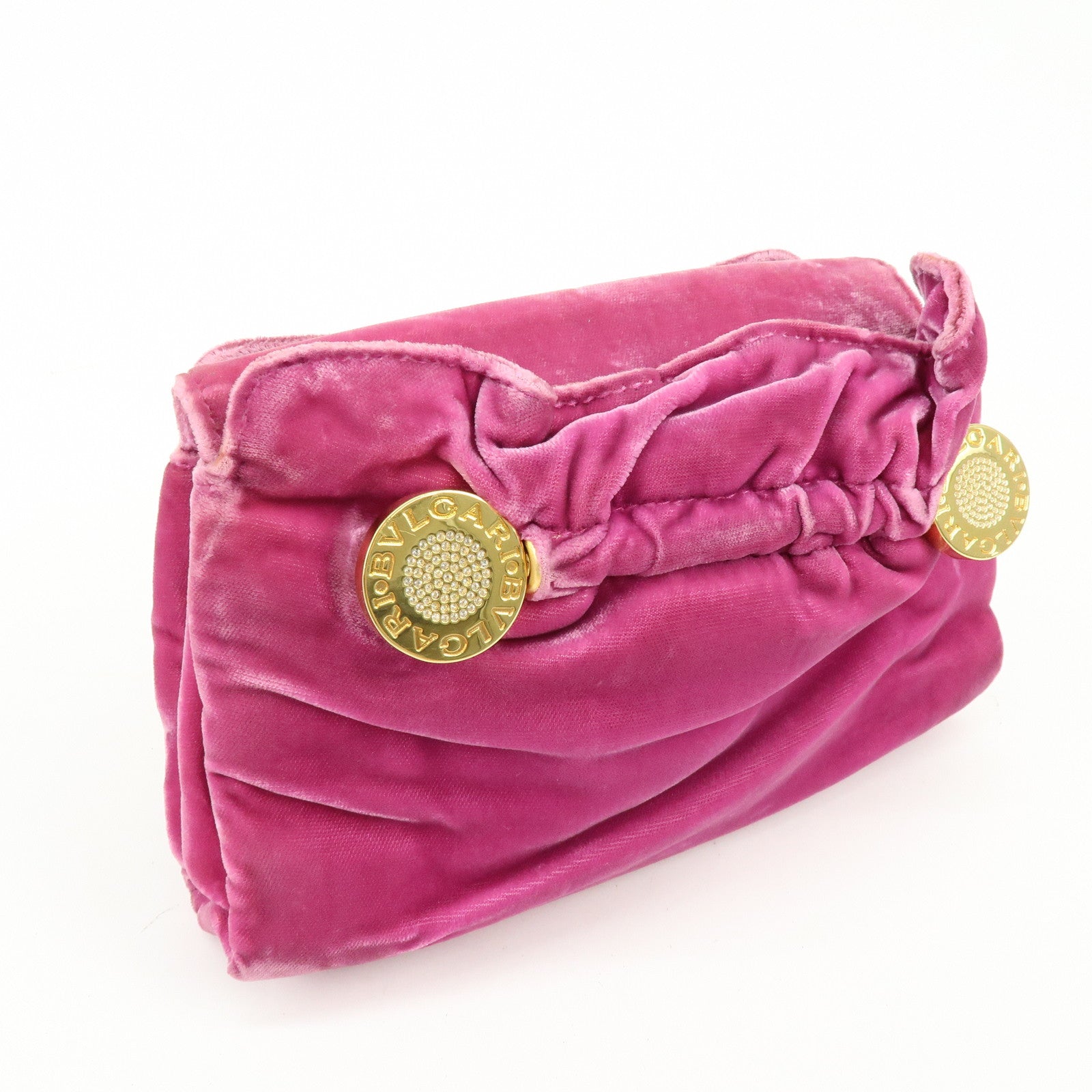 BVLGARI BVLGARI Velour Mini Clutch Bag Clutch Purse Pink