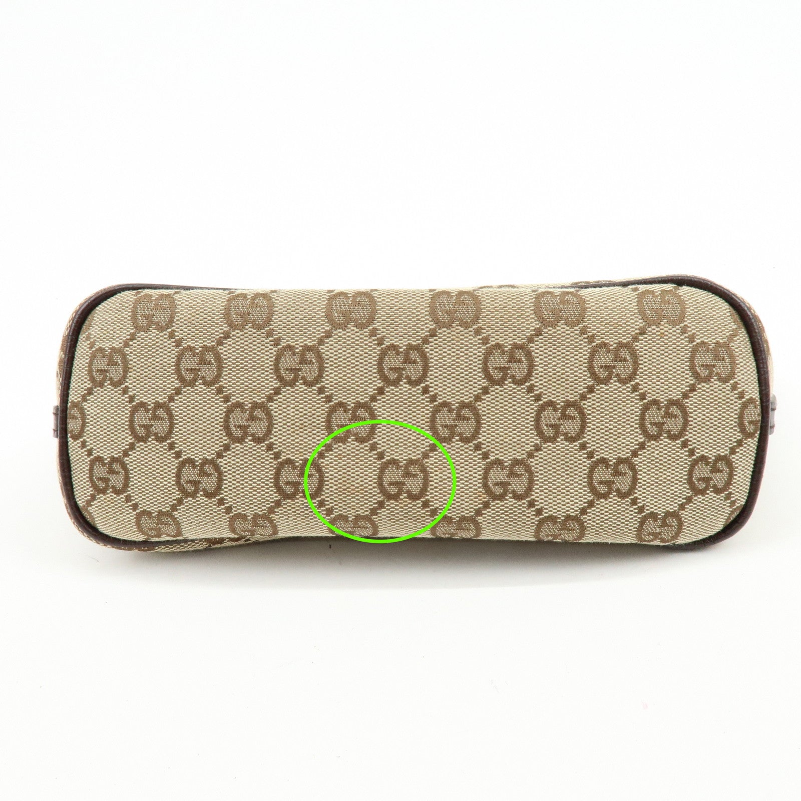 GUCCI Boat Bag GG Canvas Hand Bag Accessory Pouch Beige Brown 07198