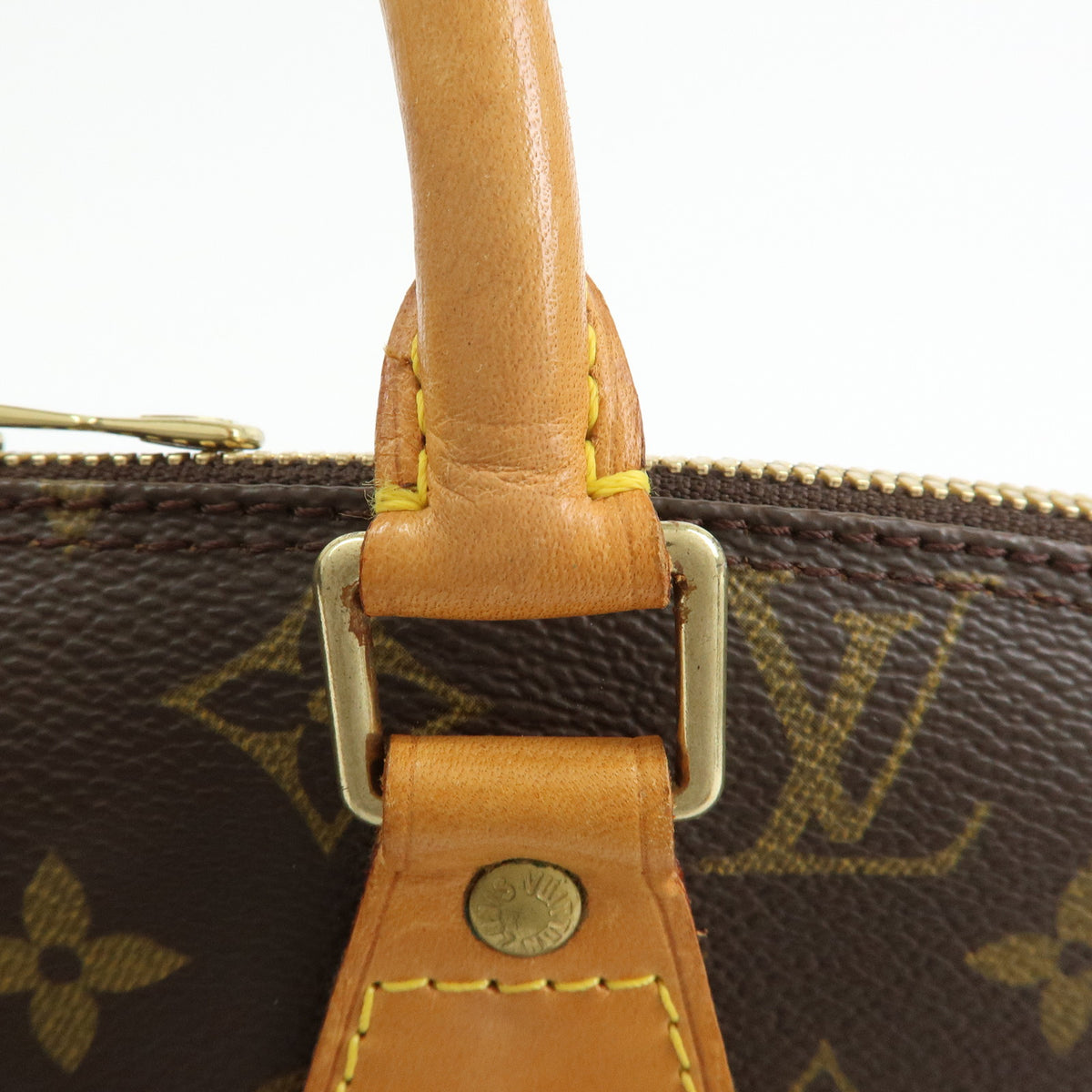 Louis Vuitton Monogram Alma PM Canvas Leather Hand Bag Brown M51130