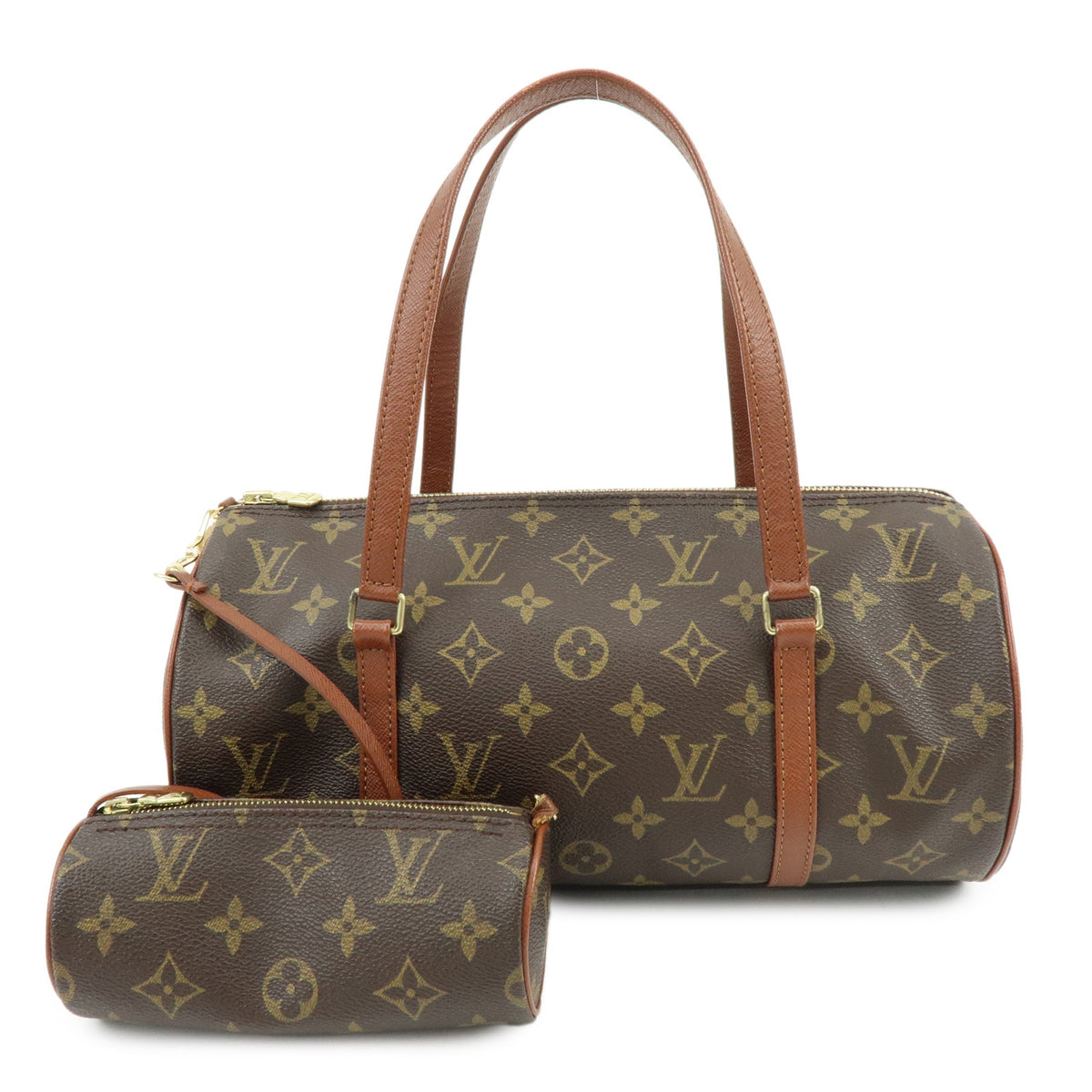 Louis Vuitton Monogram Papillon 30 Hand Bag Brown M51365