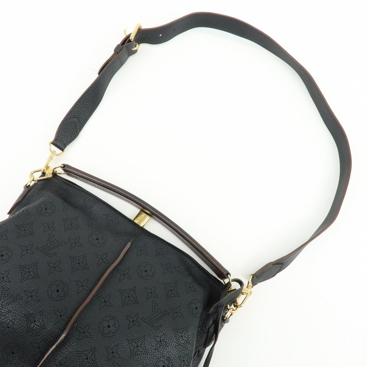 Louis Vuitton Monogram Mahina Selene PM Shoulder Bag Noir M94314