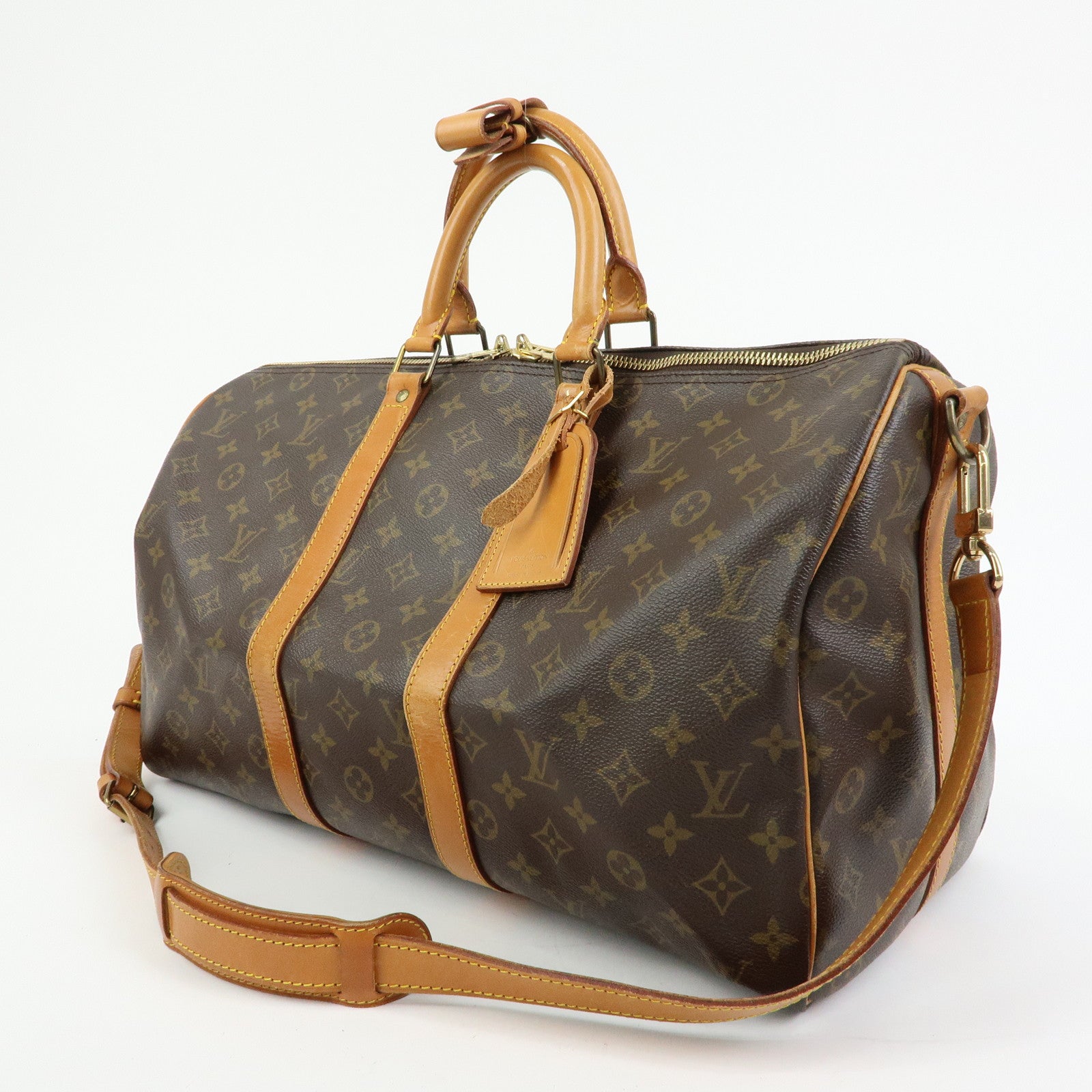 Louis Vuitton Monogram Keep All Bandouliere 45 Boston Bag M41418