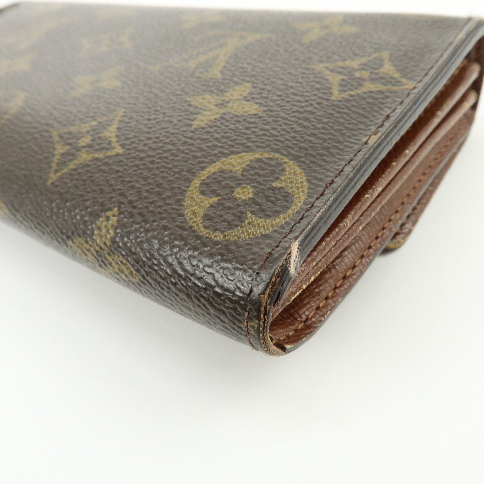 Louis Vuitton Monogram Canvas Compact Lot of 2 Wallet Long Wallet Brown
