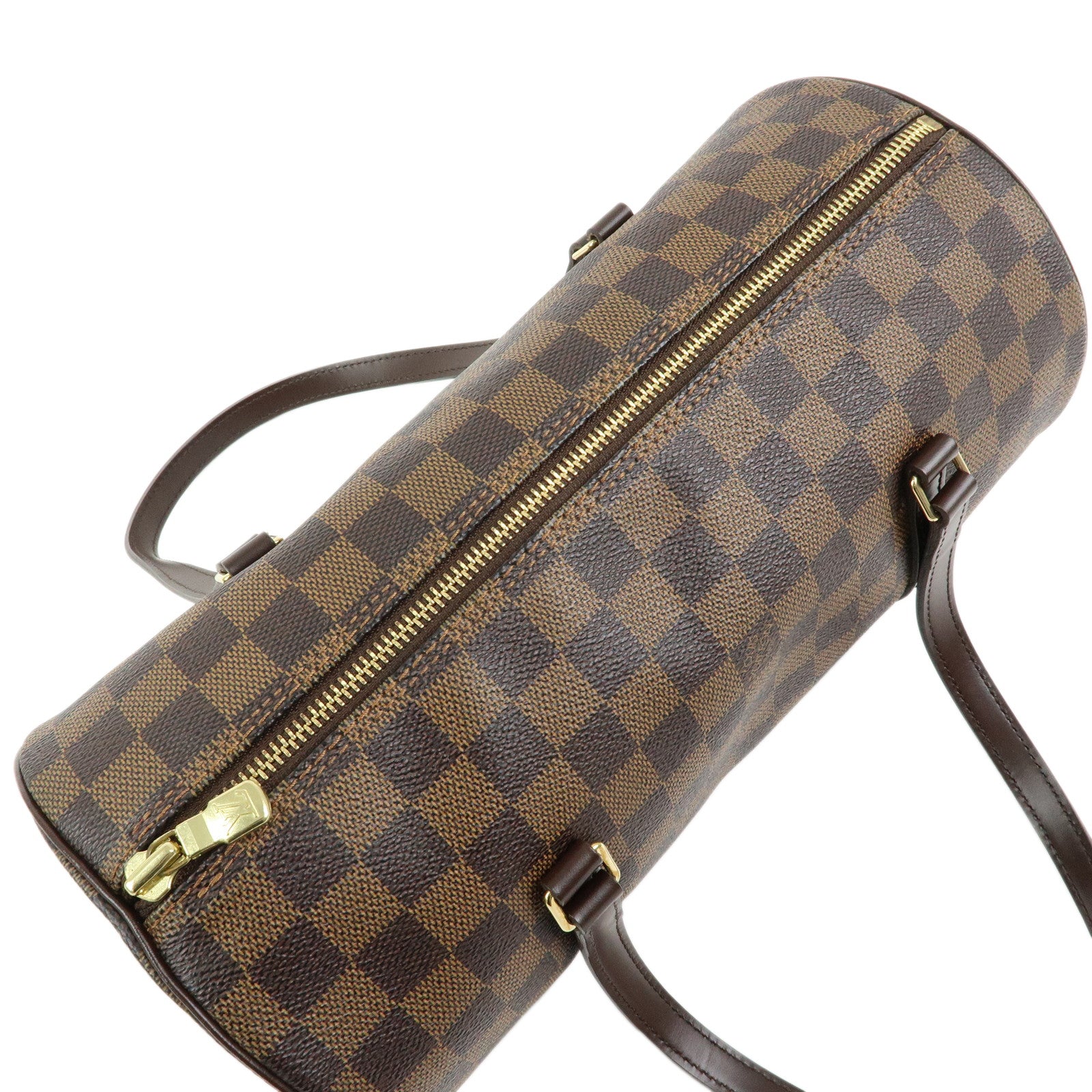 Louis Vuitton Damier Ebene Papillon 30 Hand Bag & Pouch Brown N51303