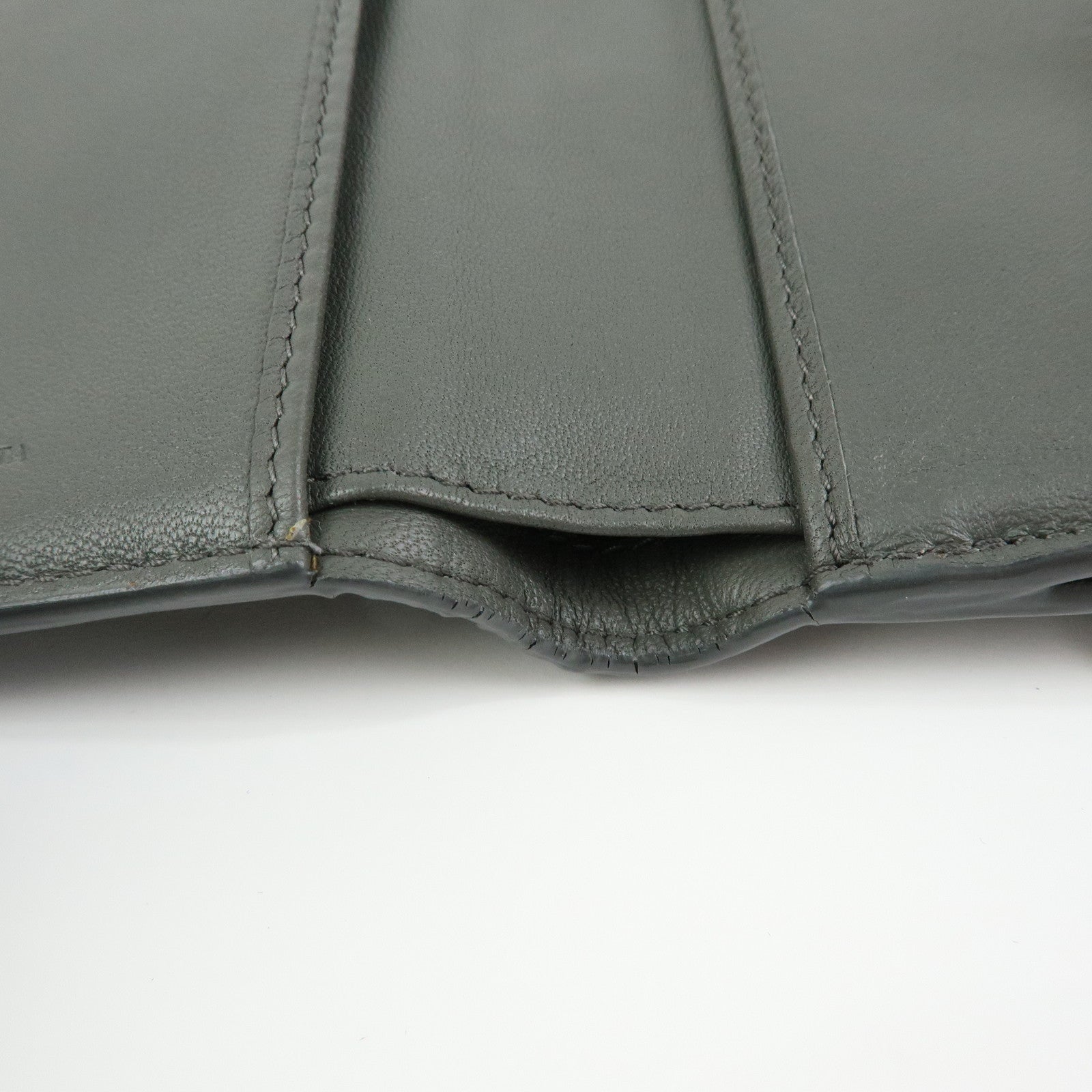 BOTTEGA VENETA Intrecciato Leather Compact Wallet Grey