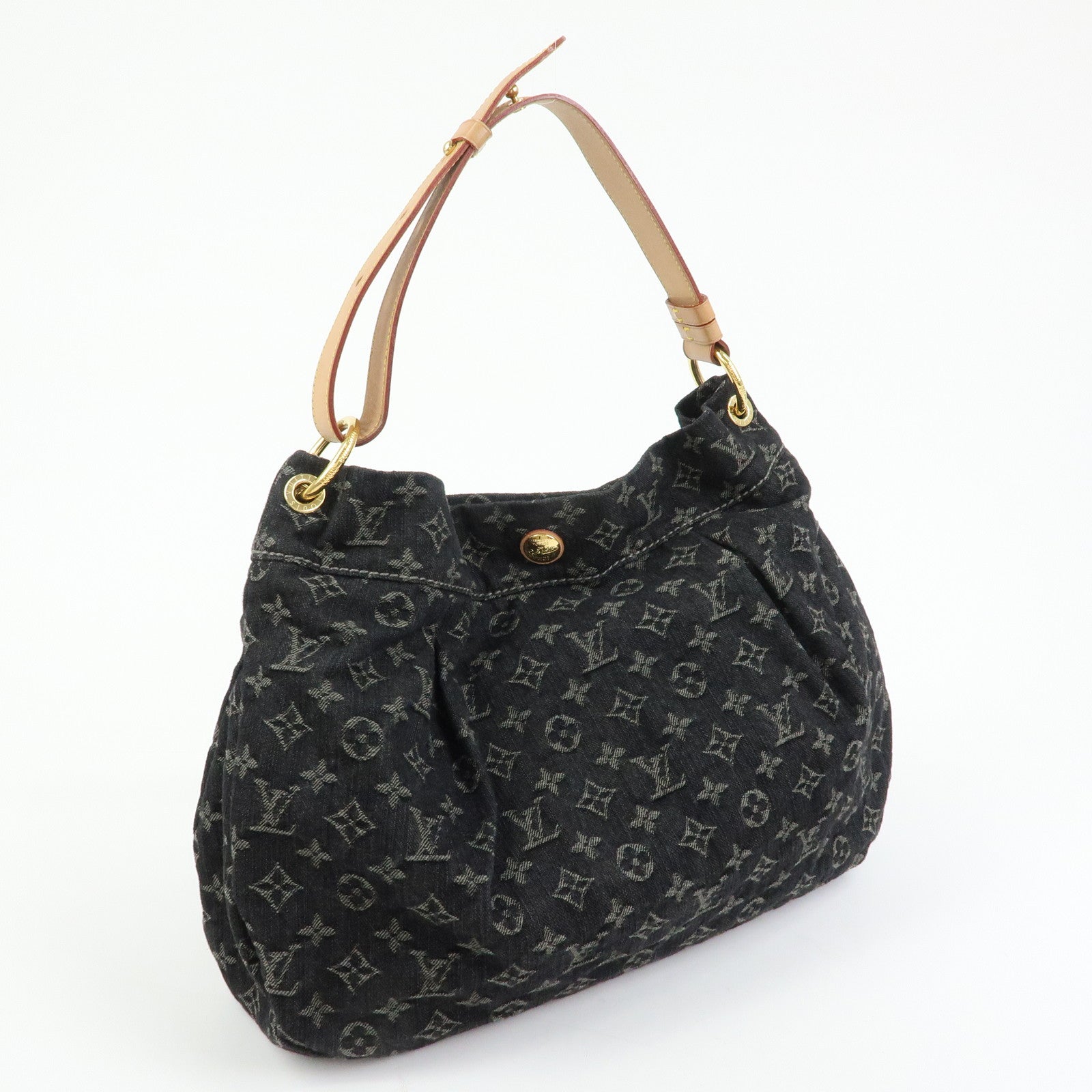 Louis Vuitton Monogram Denim Daily PM Leather Shoulder Bag Noir M40494