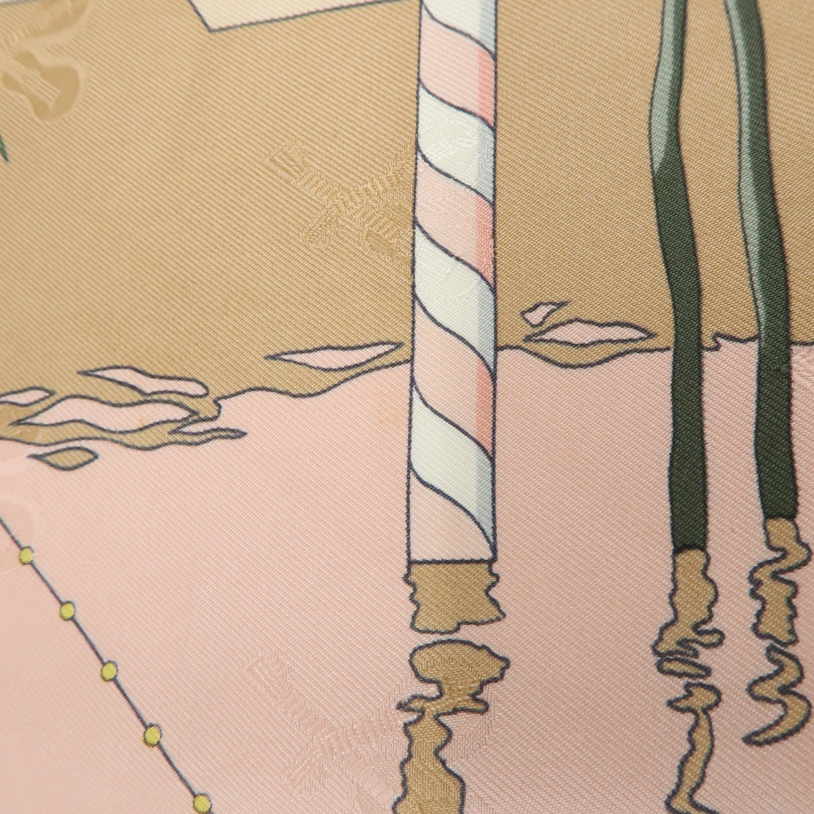 HERMES Carre 90 Silk 100% Scarf LE CARNAVAL DE VENISE Beige Pink