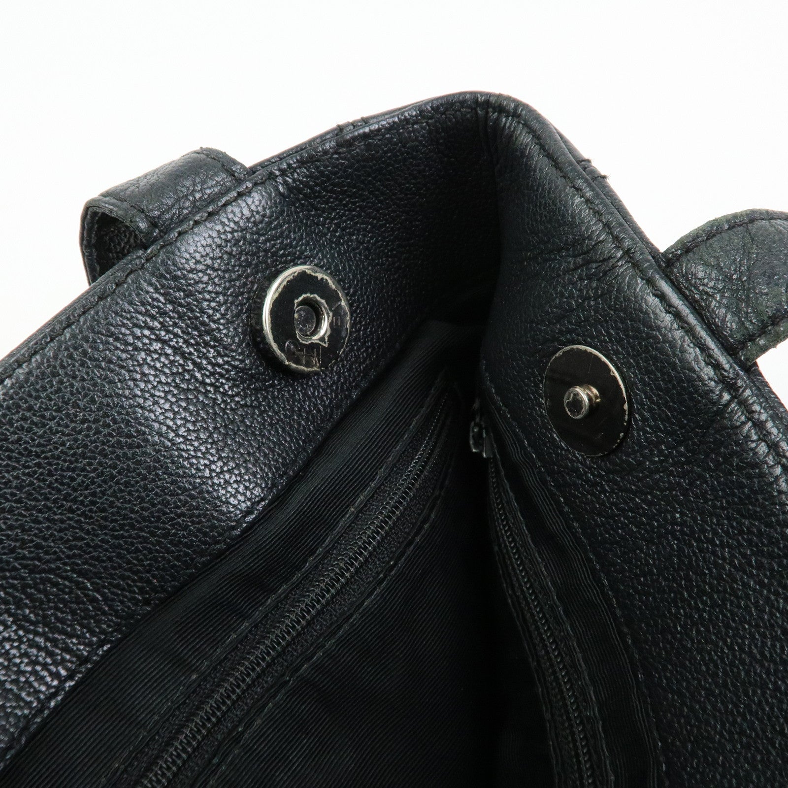 CHANEL COCO Mark Calf Skin Leather Tote Bag Shoulder Bag Black