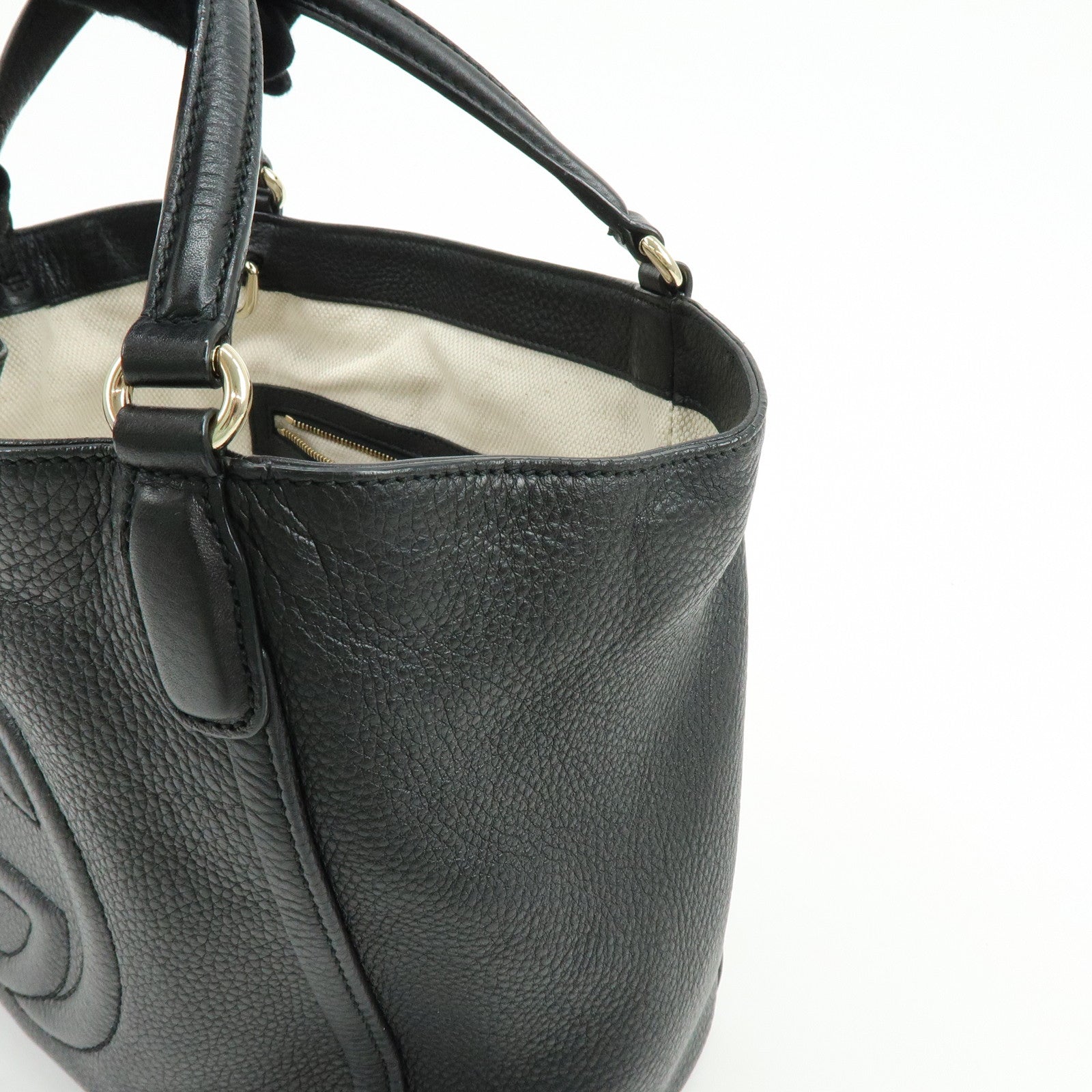 GUCCI SOHO Interlocking G 2Way Bag Hand Shoulder Bag Black 336751