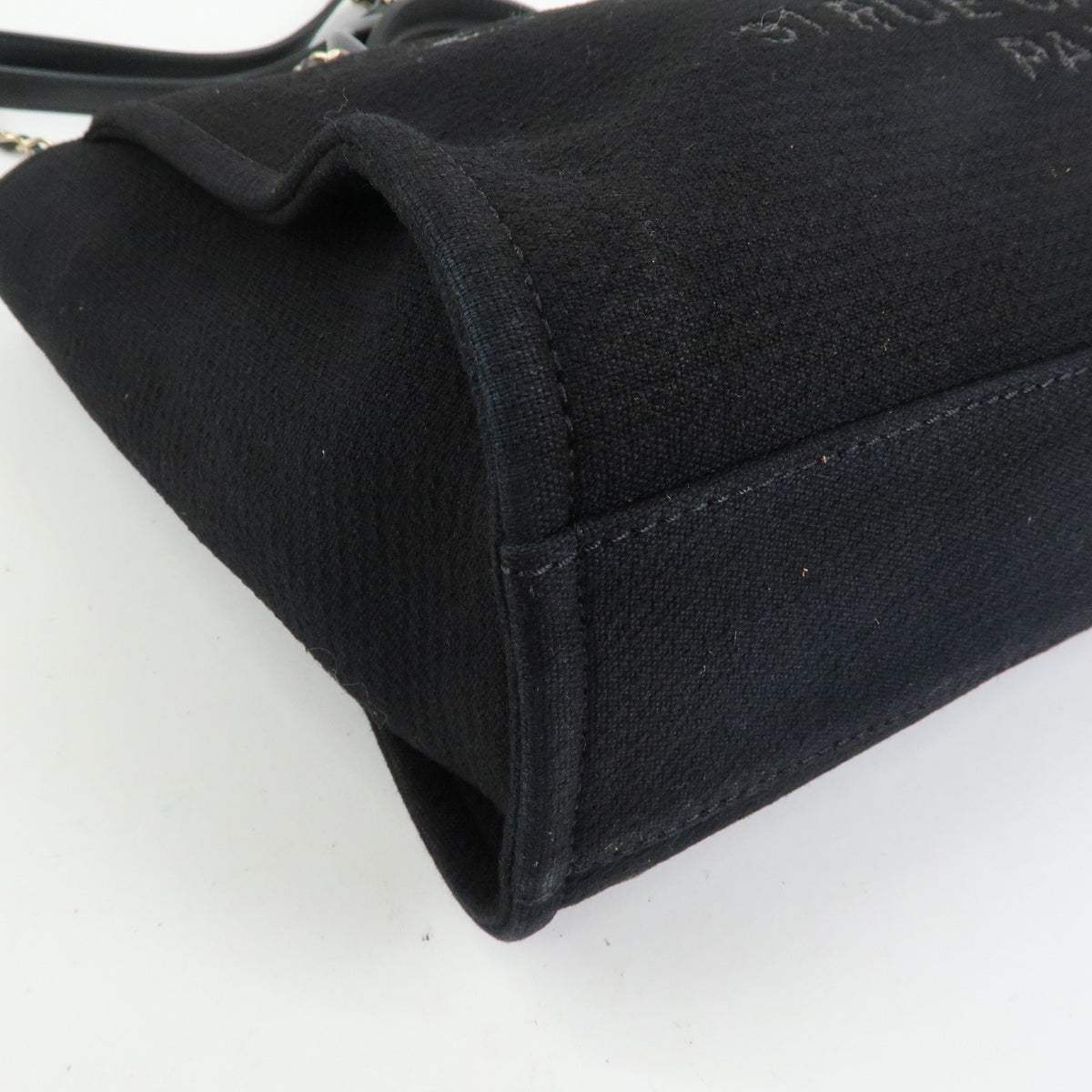 CHANEL Deauville Tote MM 2WAY Hand Bag Shoulder Bag Black A57069