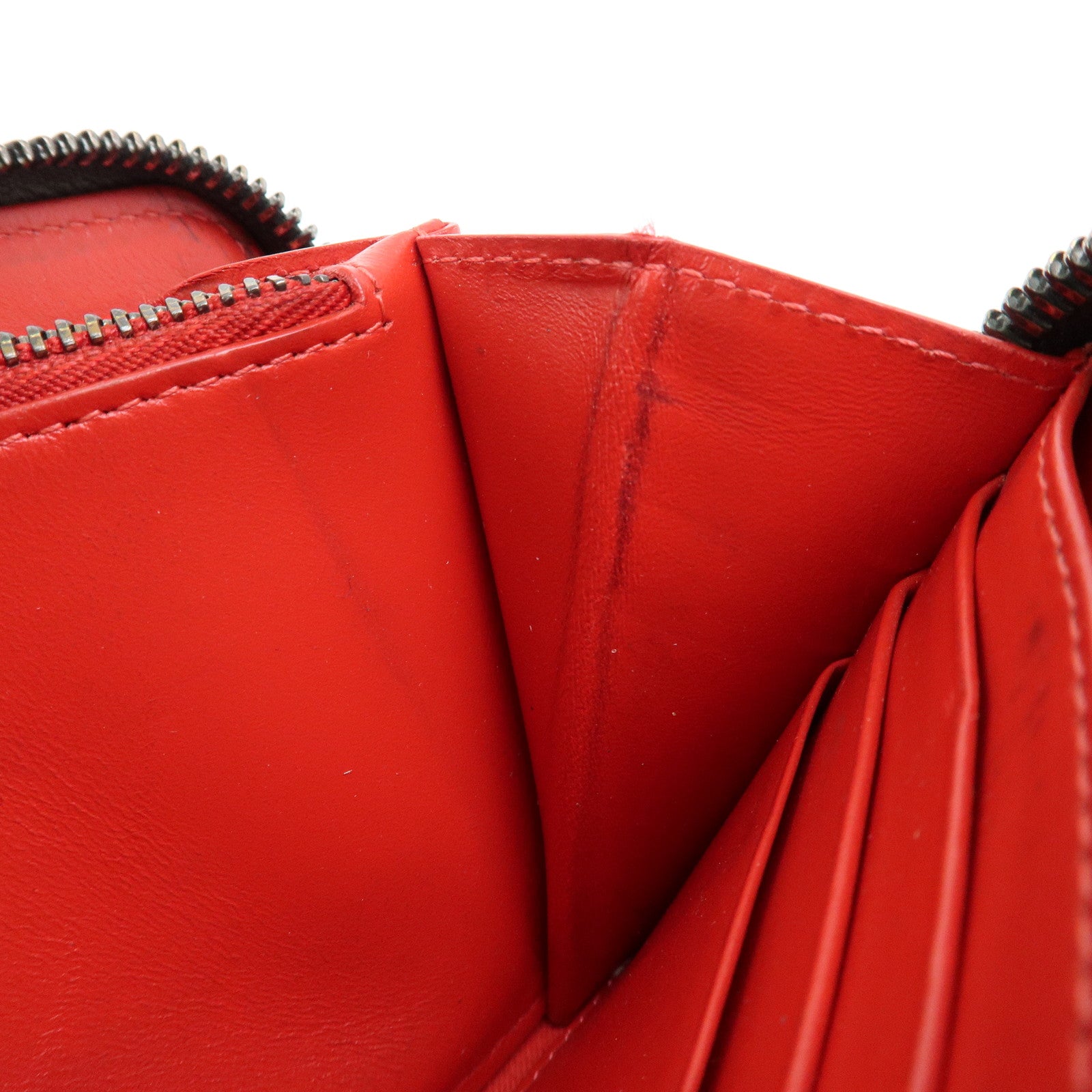 Christian Louboutin Studs Leather Round Zippy Compact Wallet Black