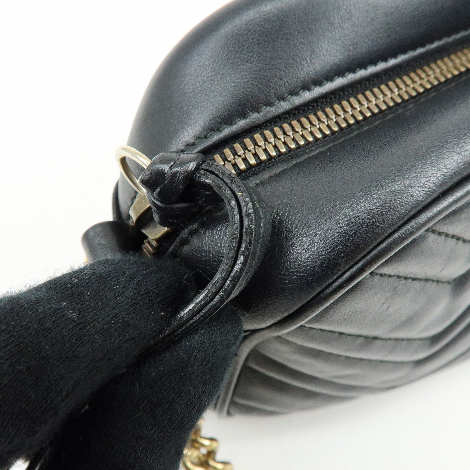 GUCCI GG Marmont Leather Shoulder Bag Crossbody Bag Black 447632
