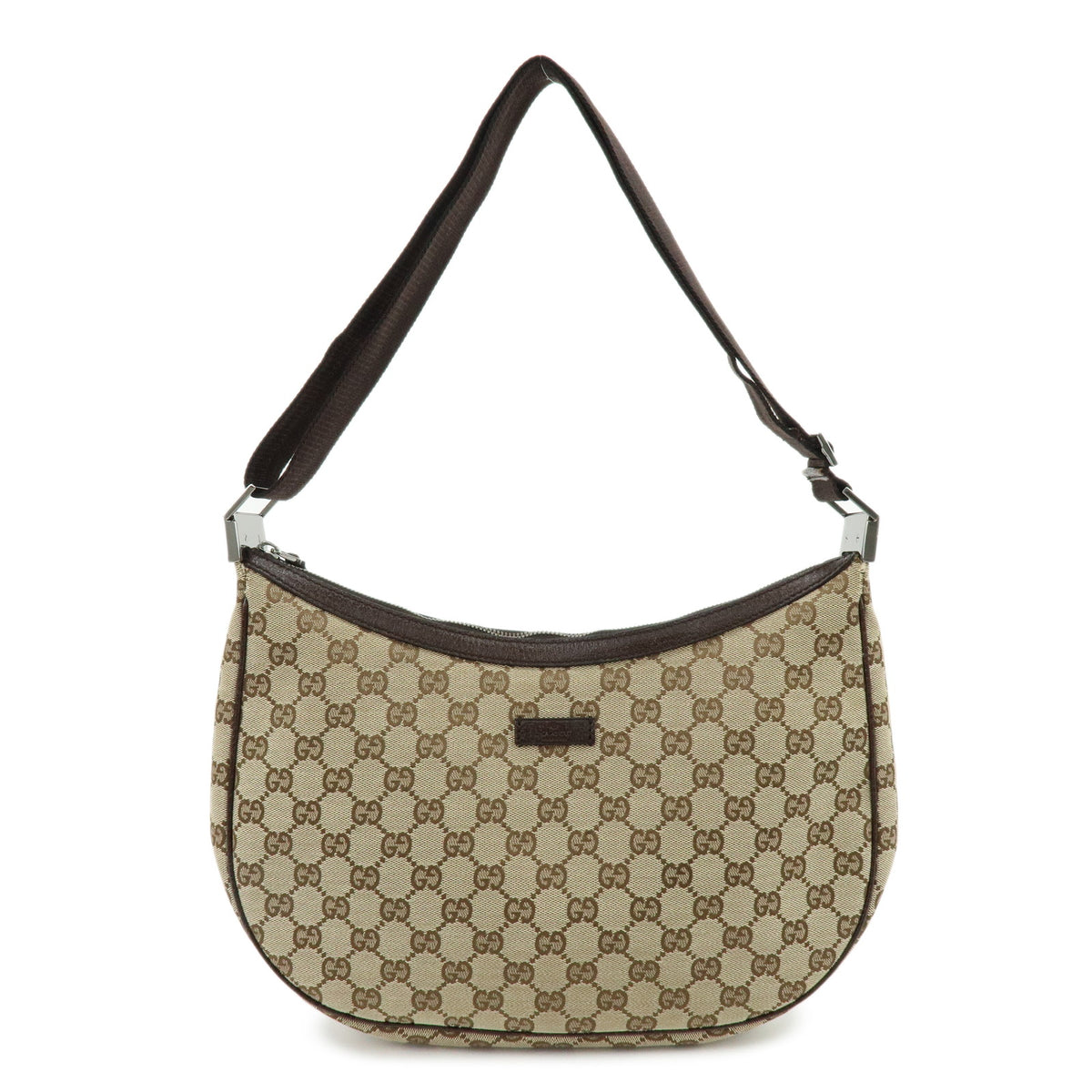 GUCCI GG Canvas Leather Shoulder Bag Hand Bag Brown Beige