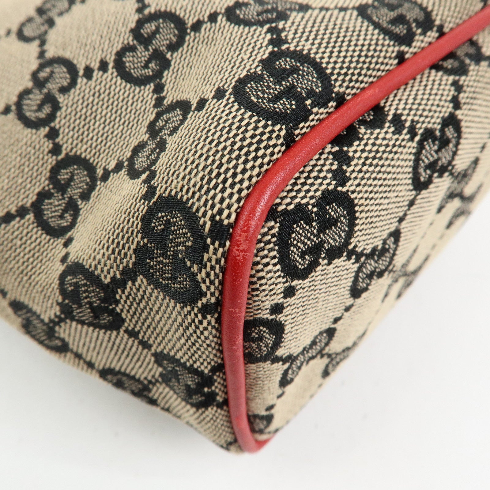 GUCCI GG Canvas Leather Vanity Accessory Pochette Mini Pouch 0391147