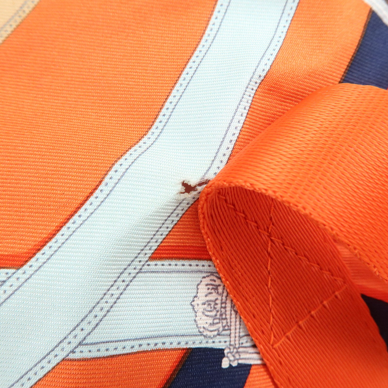 HERMES Airsilk Duffle 38 Silk Leather Shoulder Bag Hand Bag Orange