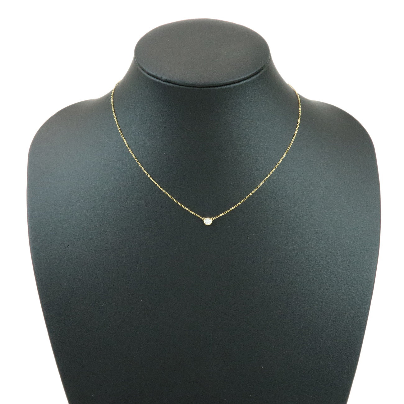 Tiffany & Co By The Yard 1P Diamond Necklace K18 750YG Yellow Gold