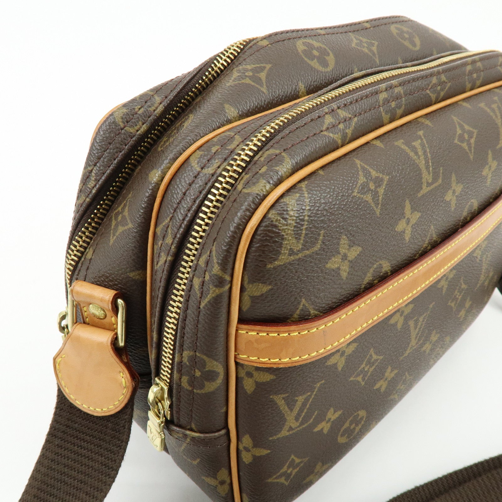 Louis Vuitton Monogram Reporter PM Shoulder Bag Brown M45254