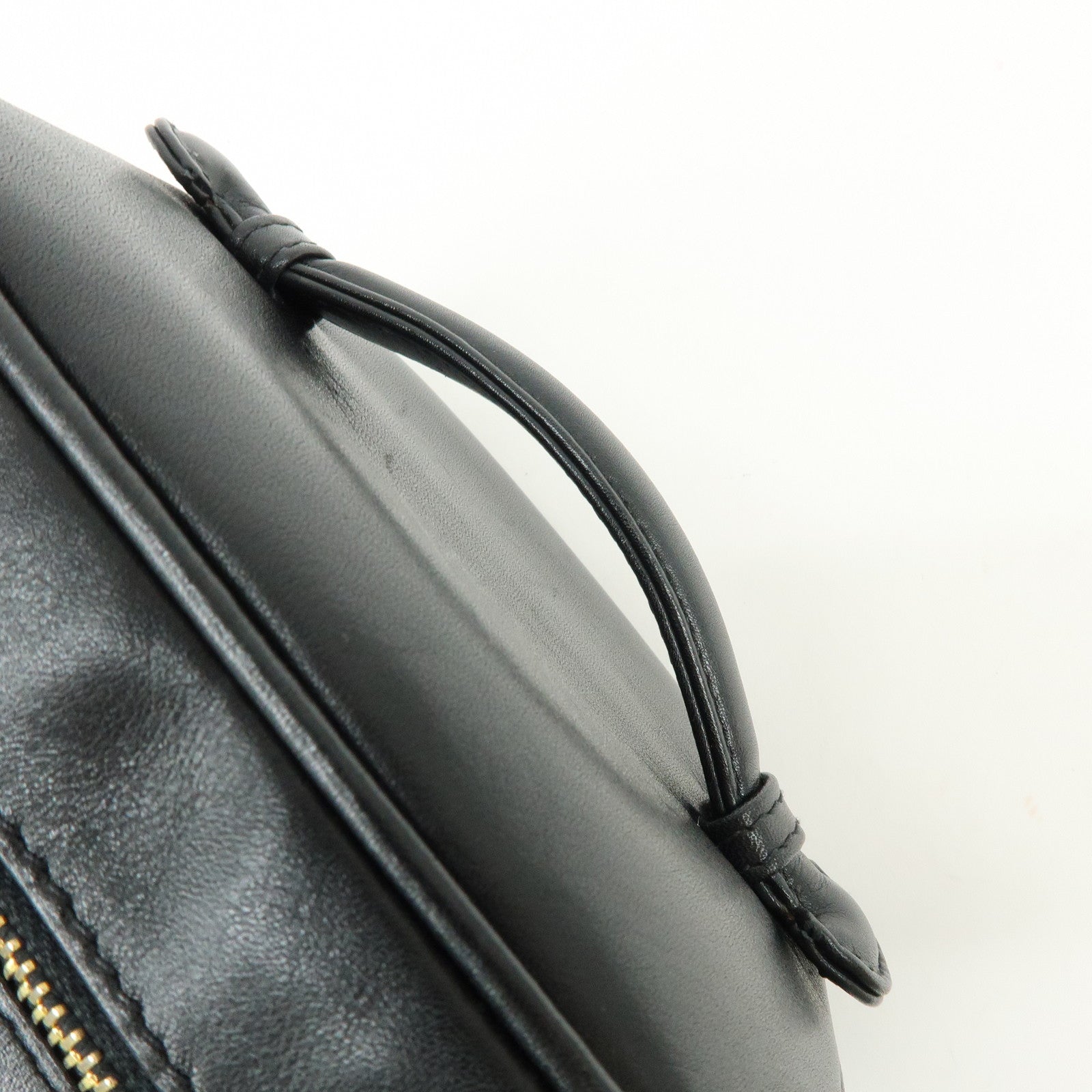 CHANEL Bicolore Lamb Skin Vanity Bag Hand Bag Black A01619