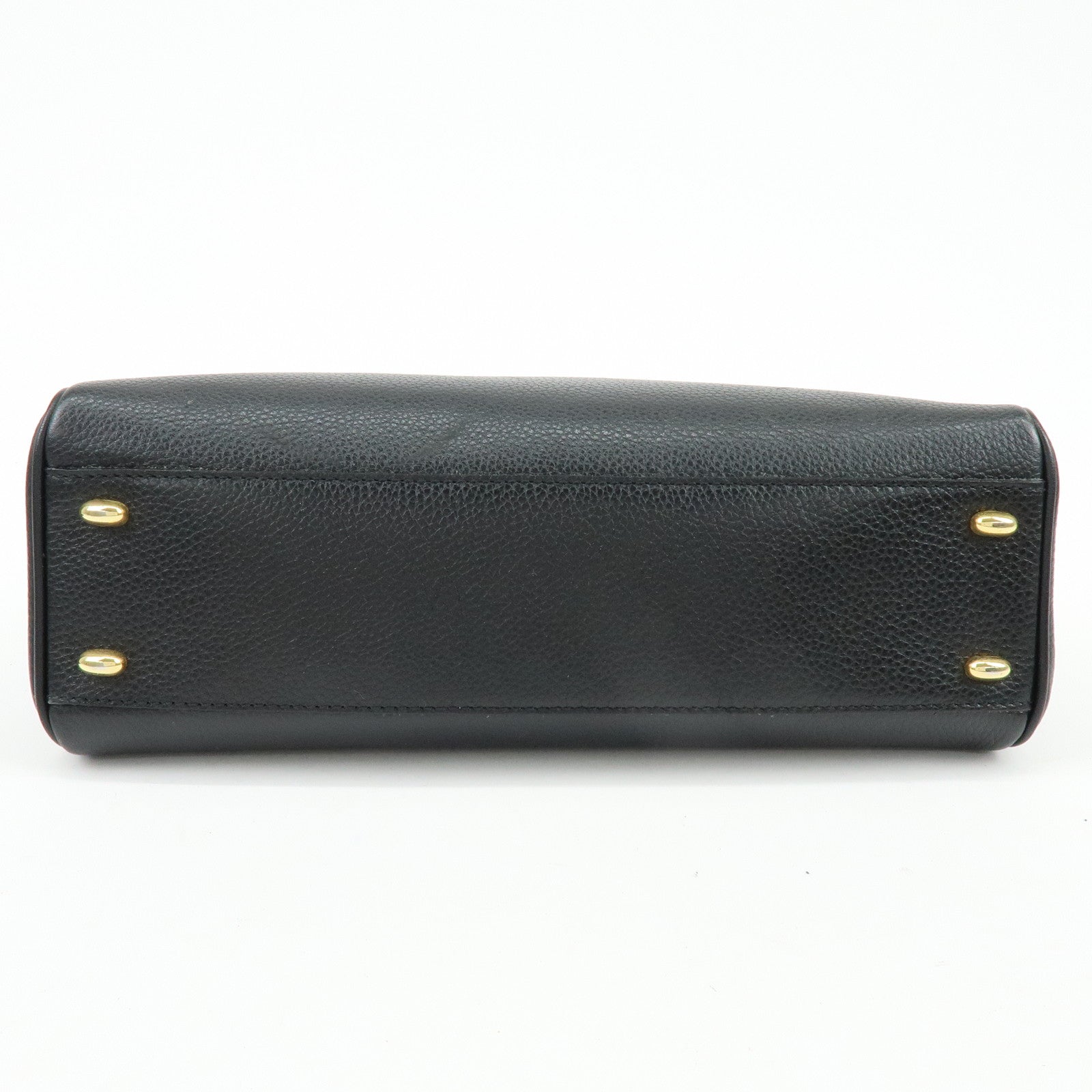 CELINE Leather 2WAY Bag Top Handle Bag Shoulder Bag Black