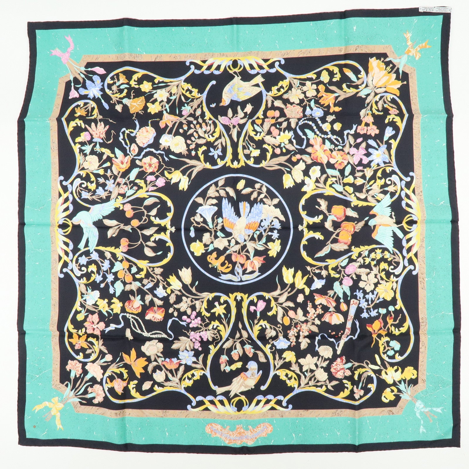 HERMES Carre 90 Silk 100% Scarf PIERRES D' ORIENT ET D' OCCIDENT