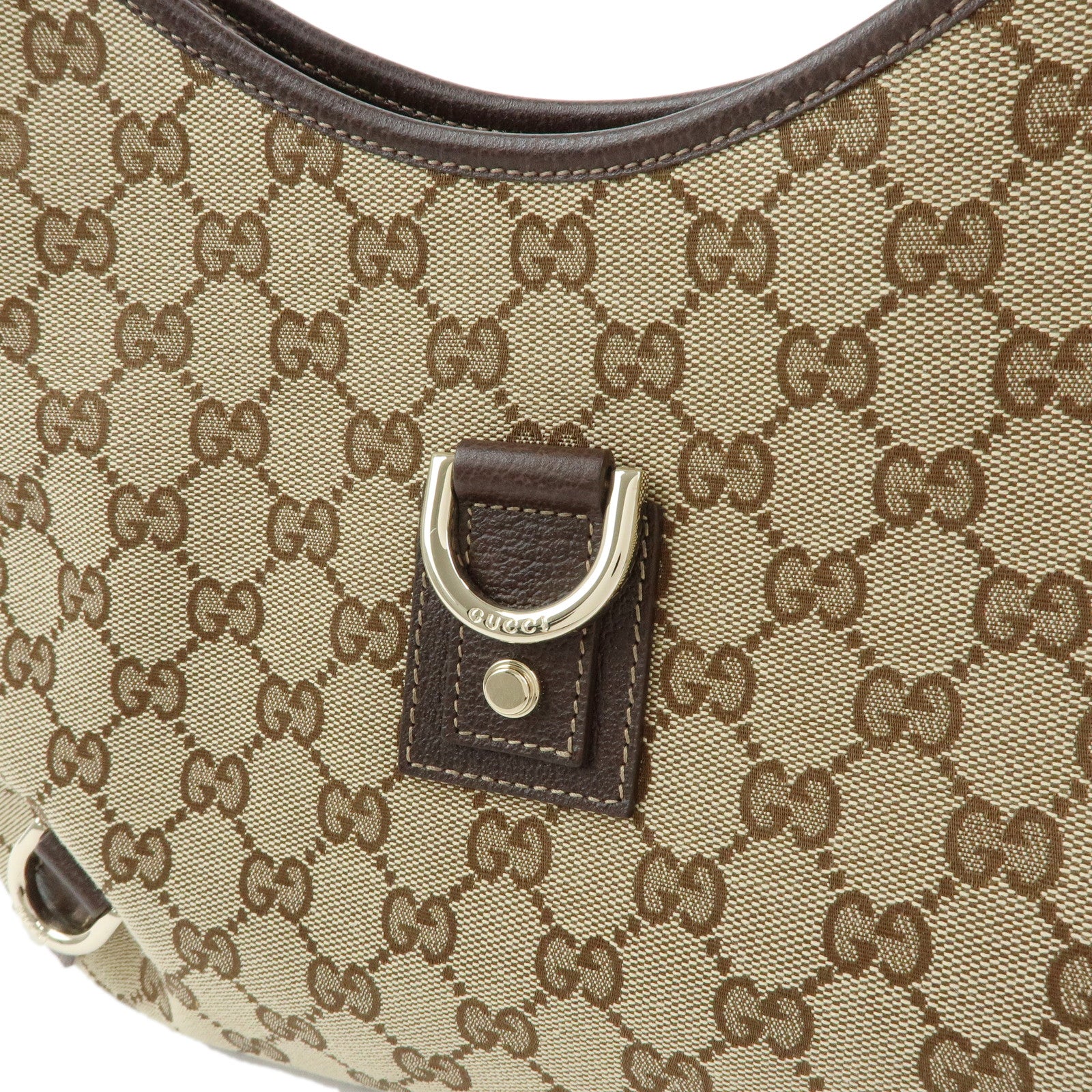 GUCCI Abby GG Canvas Leathe Shoulder Bag Hand Bag Beige Brown 130733