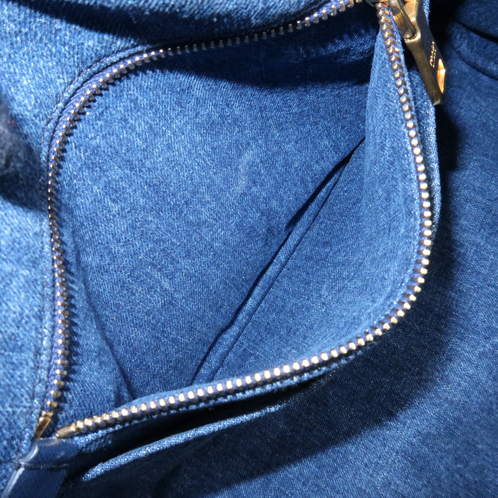 PRADA Canapa Triangle Logo Canvas 2Way Hand Bag Shoulder Bag Denim