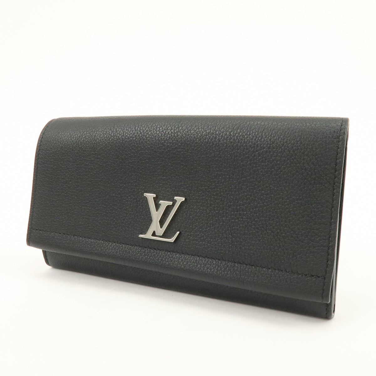 Louis Vuitton Portefeuille Lockme II Calf Skin Long Wallet Noir M62329