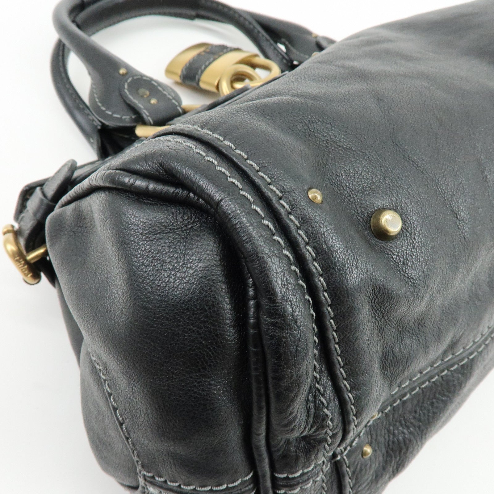 Chloe Paddington Leather Hand Bag Shoulder Bag Black