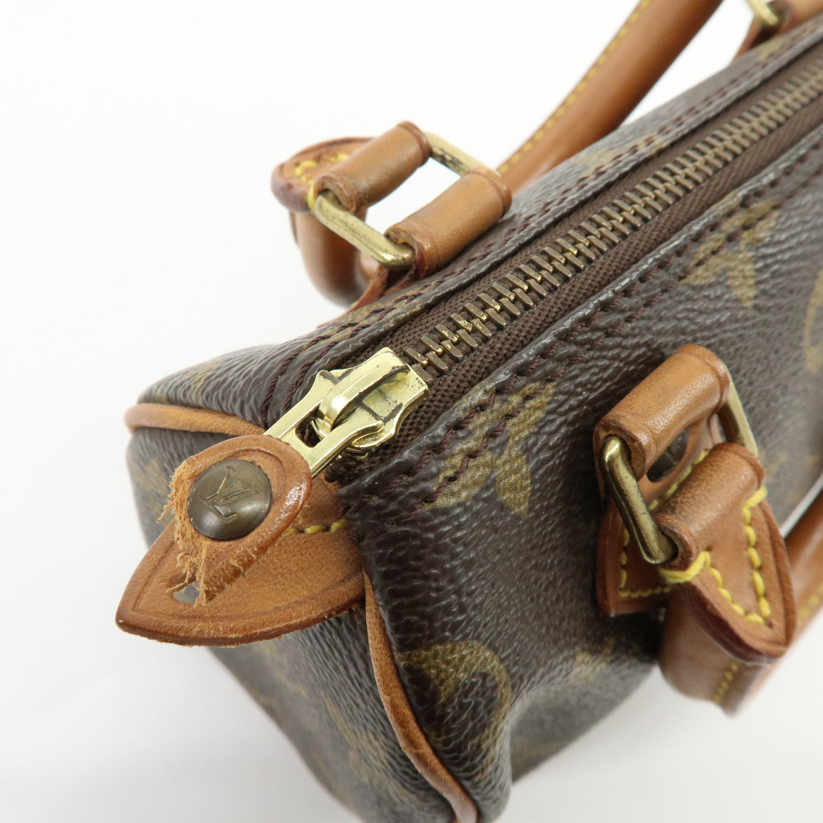 Louis Vuitton Monogram Mini Speedy Hand Bag Brown M41534
