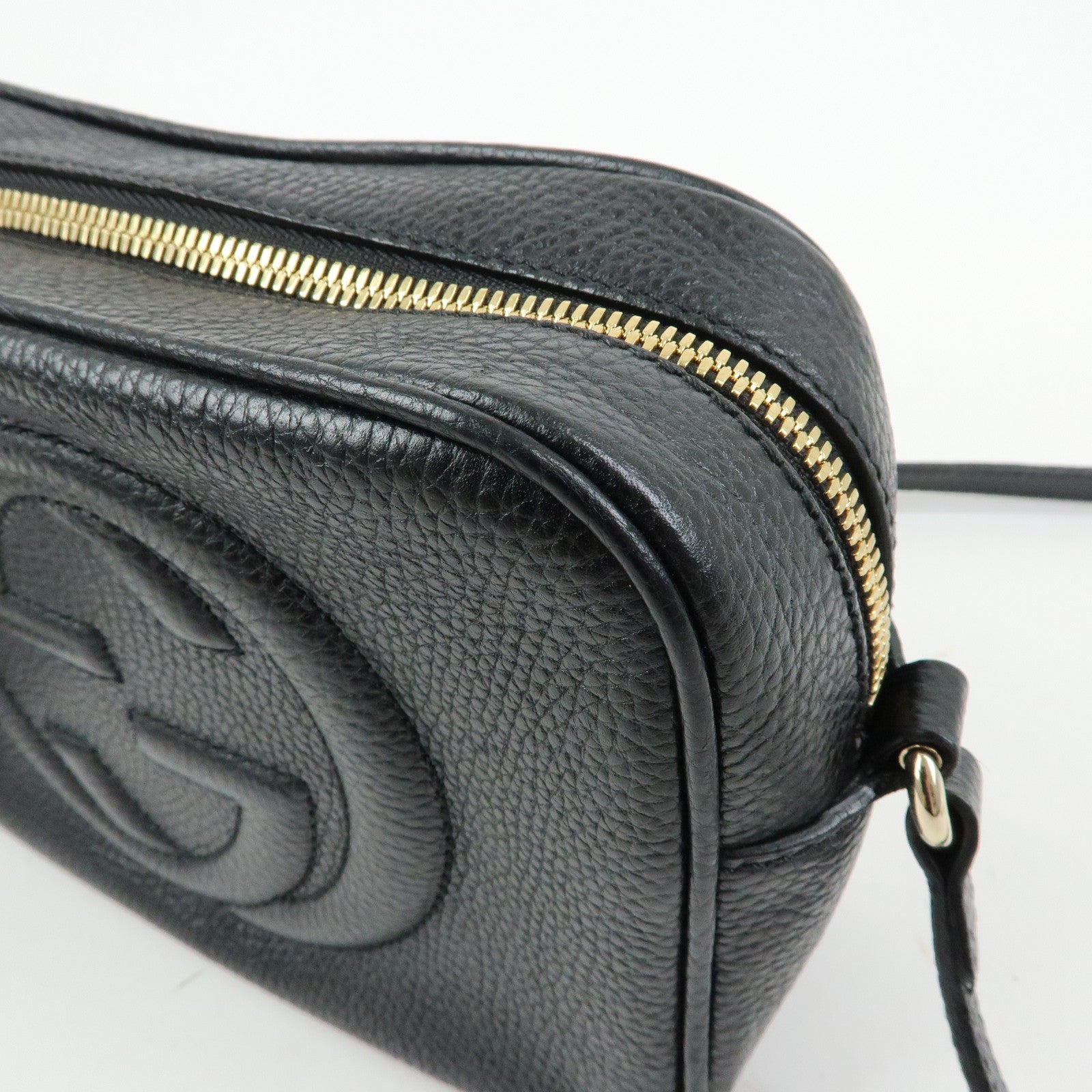 GUCCI Soho Leather Shoulder Bag Crossbody Bag Tassel Black 308364