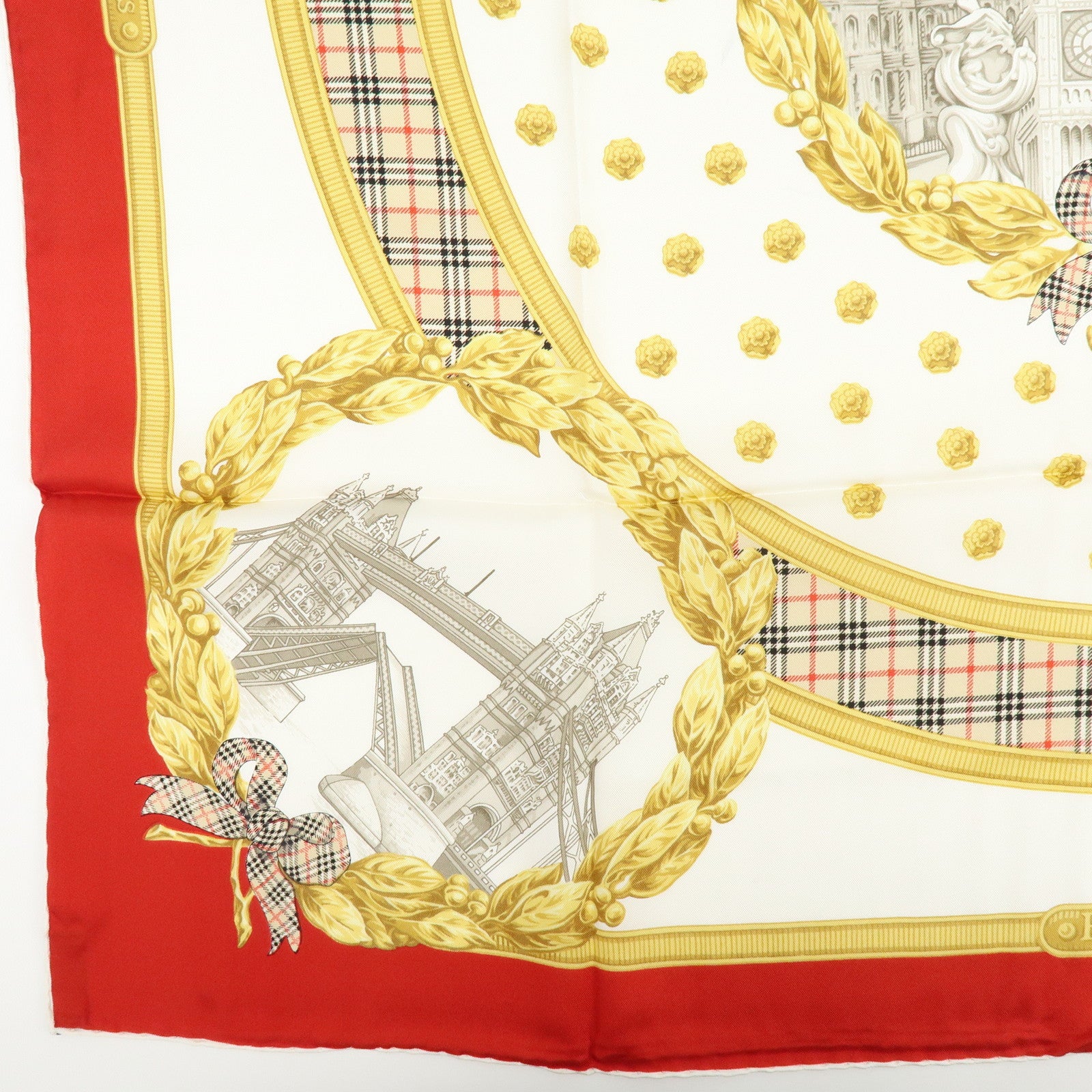 BURBERRY Lot of 3 Silk Cotton Scarf Nova Plaid Navy White Red
