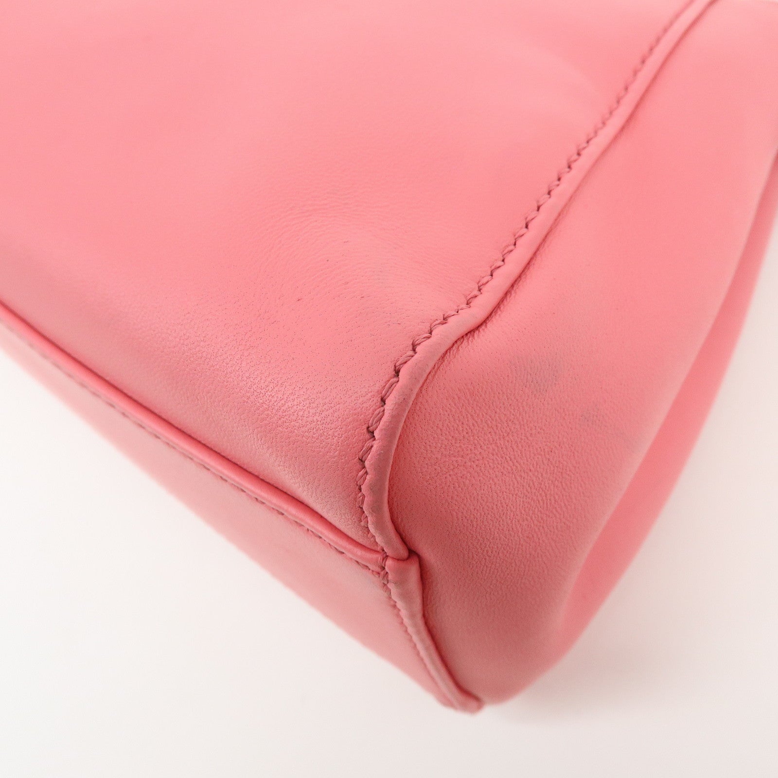 FENDI Peekaboo Mini Leather 2Way Shoulder Bag Hand Bag Pink 8BN244