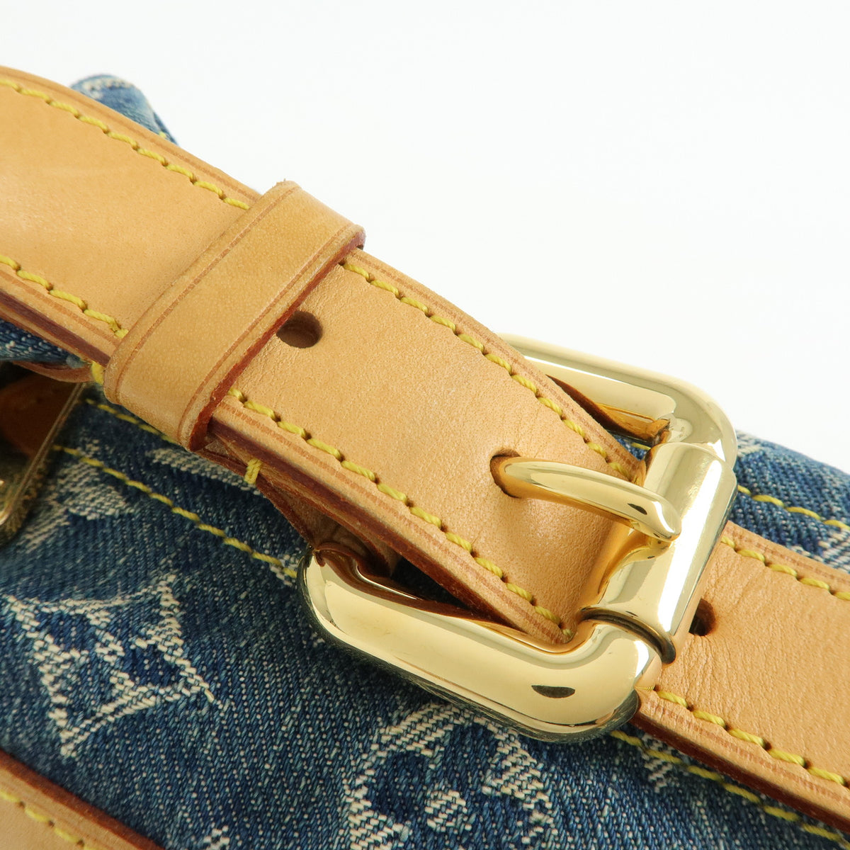 Louis Vuitton Monogram Denim Baggy PM 2Way Bag Shoulder Bag Blue M95049