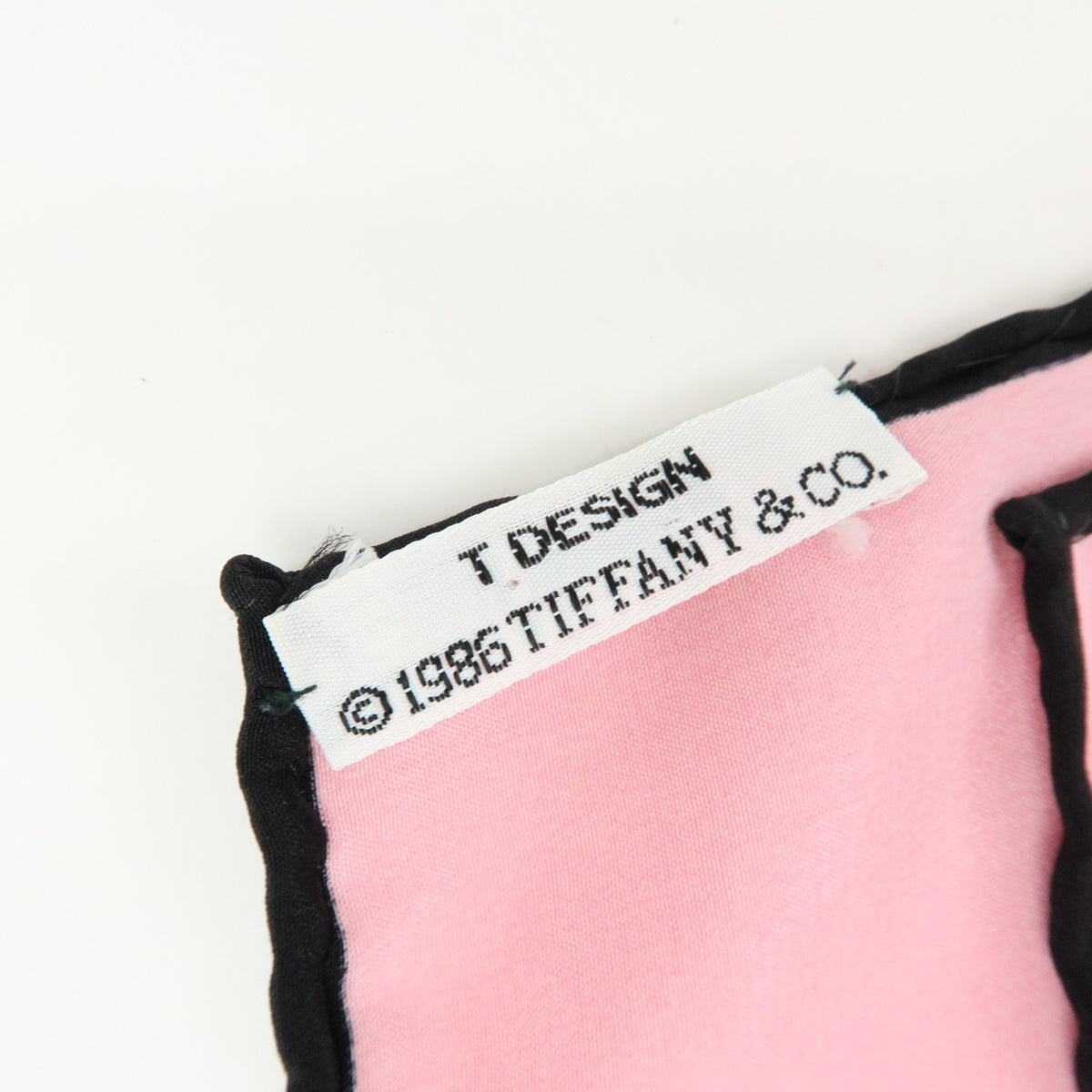 Tiffany & Co Lot of 2 Silk 100% Scarf Ribbon Star Motif Black Pink Blue