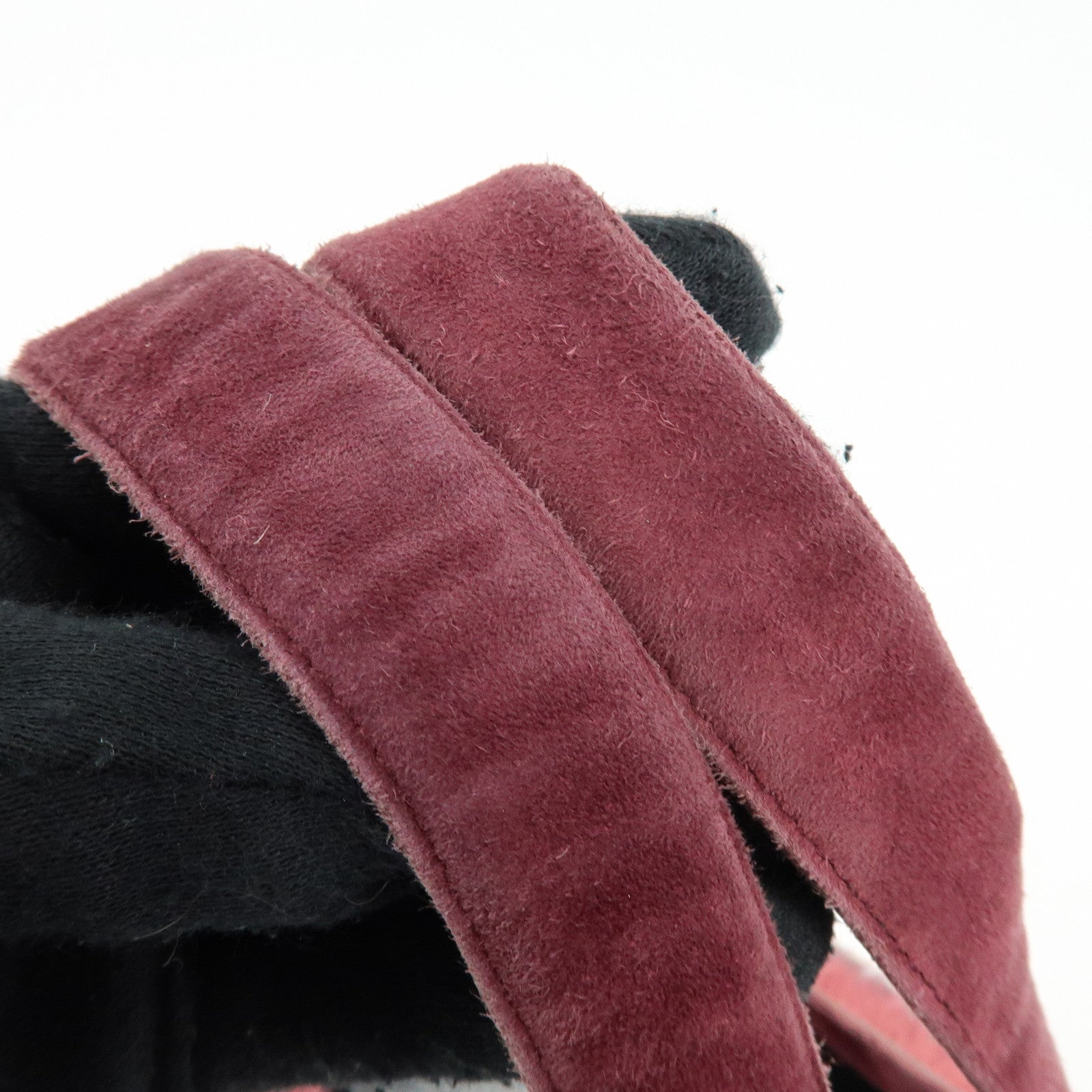 CHANEL COCO Mark Fur Suede Hand Bag Tote Bag Bordeaux Beige
