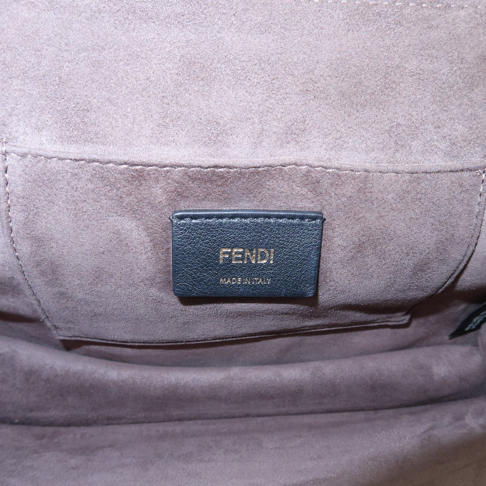 FENDI KAN I Leather 2Way Bag Chain Shoulder Bag Green Orange 8BT283