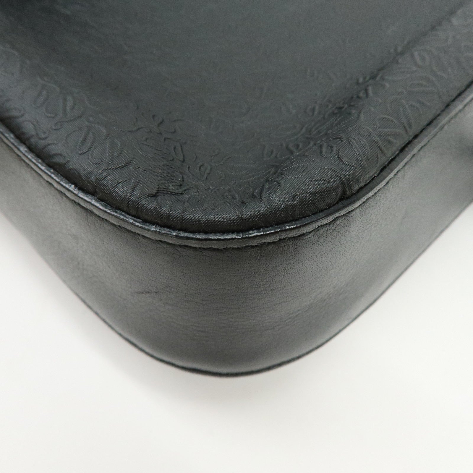 LOEWE Repeat Anagram PVC Leather Shoulder Bag Crossbody Bag Black