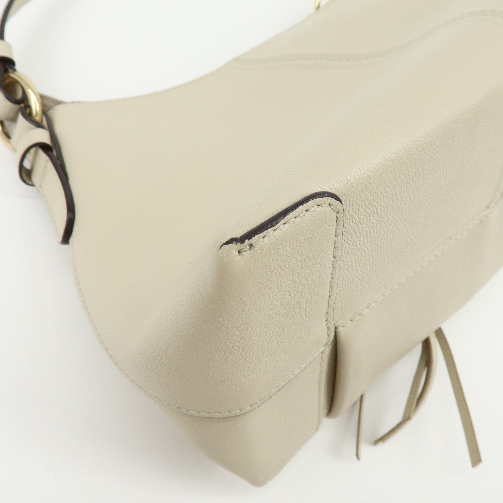 Chloe See By Chloe Joan Leather Shoulder Bag Hand Bag Beige
