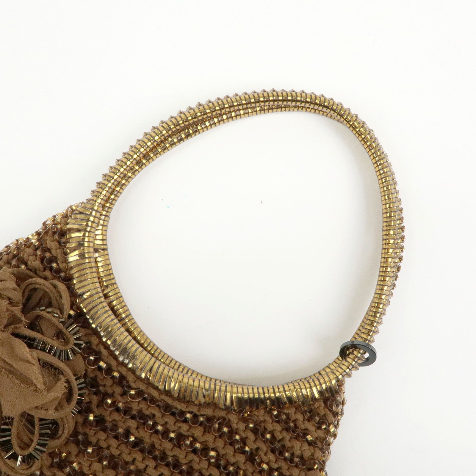 ANTEPRIMA Set of 2 PVC Wire Bag Hand Bag Tote Bag Brown Gold